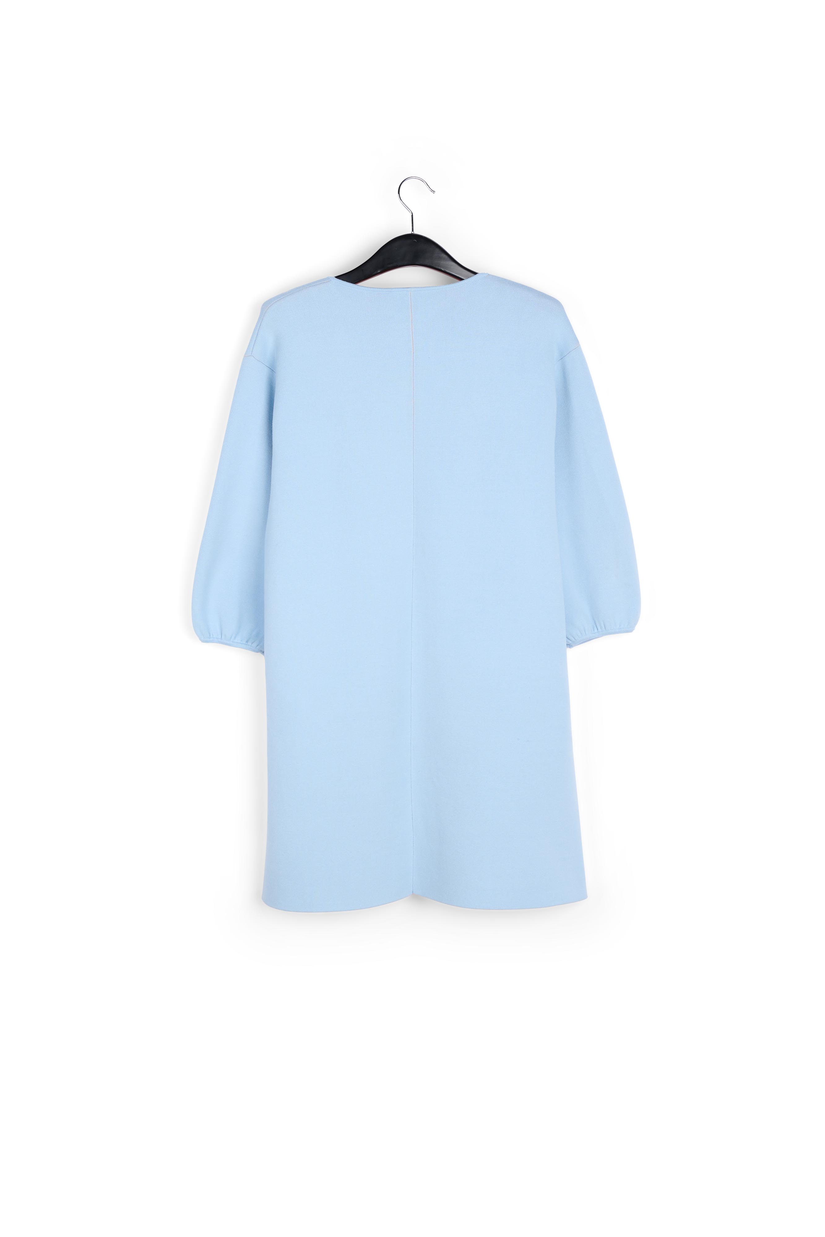 Manteau oversize en tricot bleu clair RE—SSENTIEL seconde main photo 2