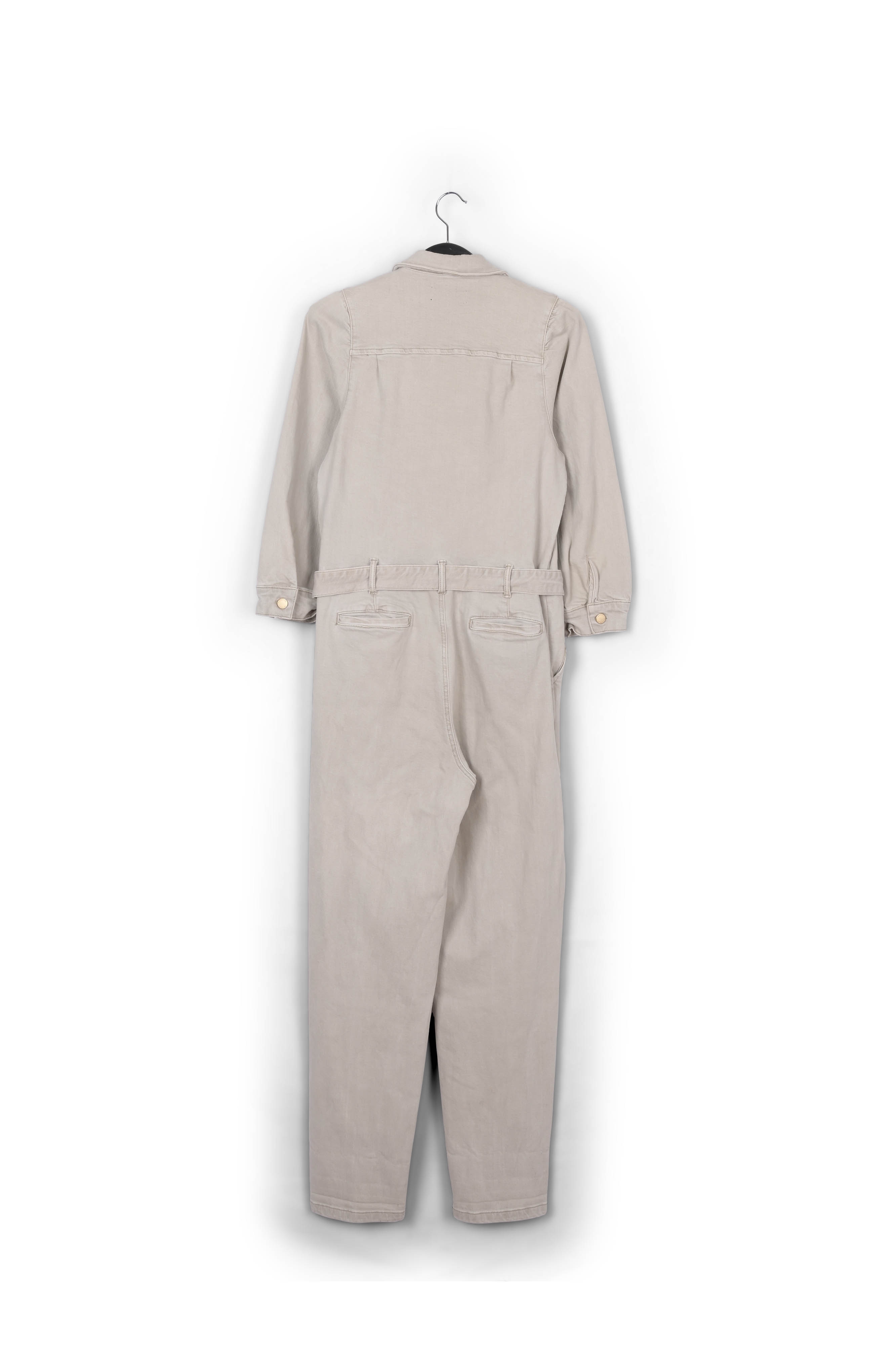 Beige belted denim jumpsuit RE—SSENTIEL second-hand photo 2