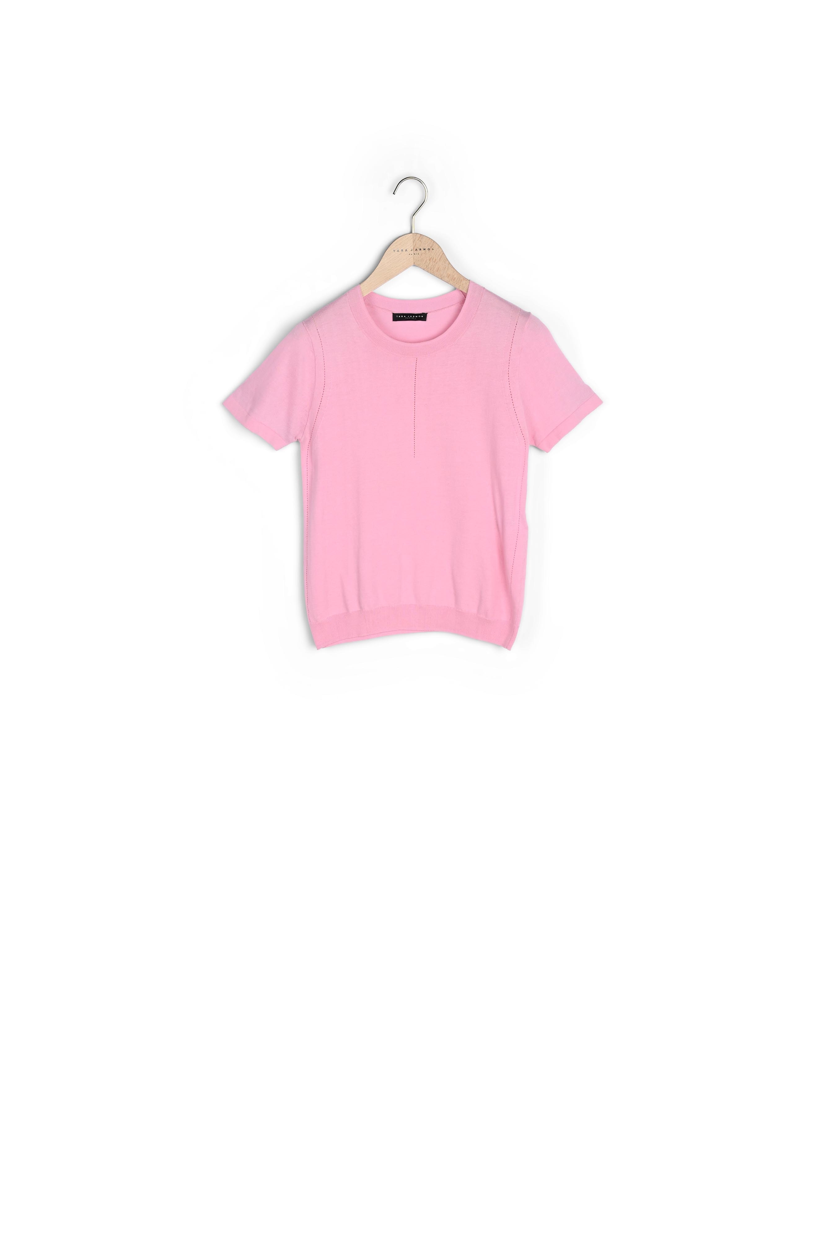 Pull Pistache rose pâle en coton extrafin Tara Jarmon seconde main photo 1
