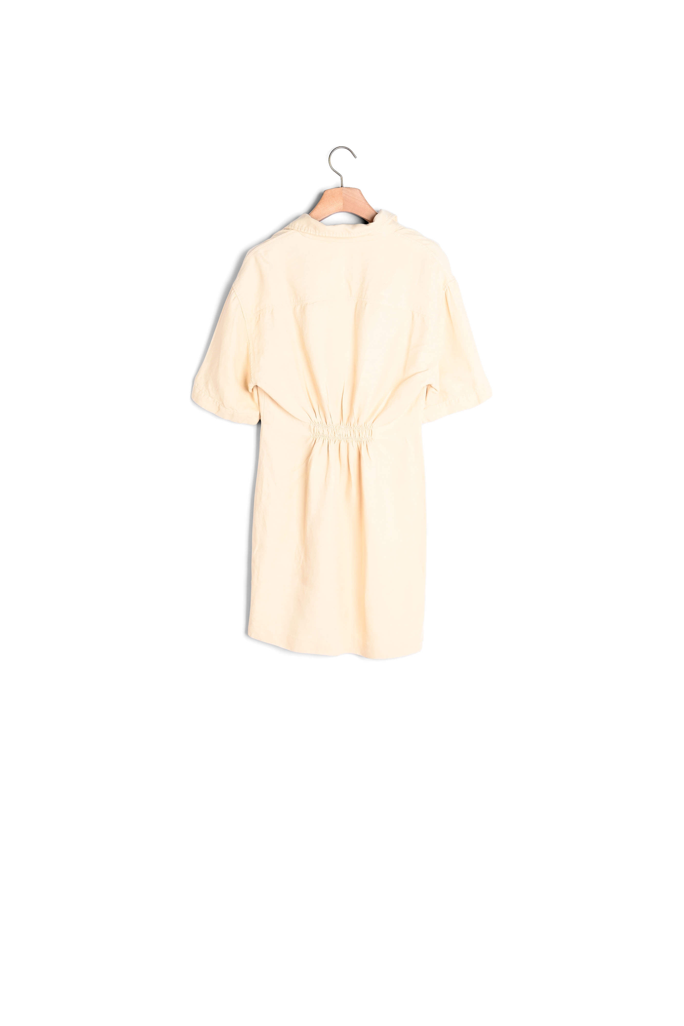 Short-sleeved short draped dress