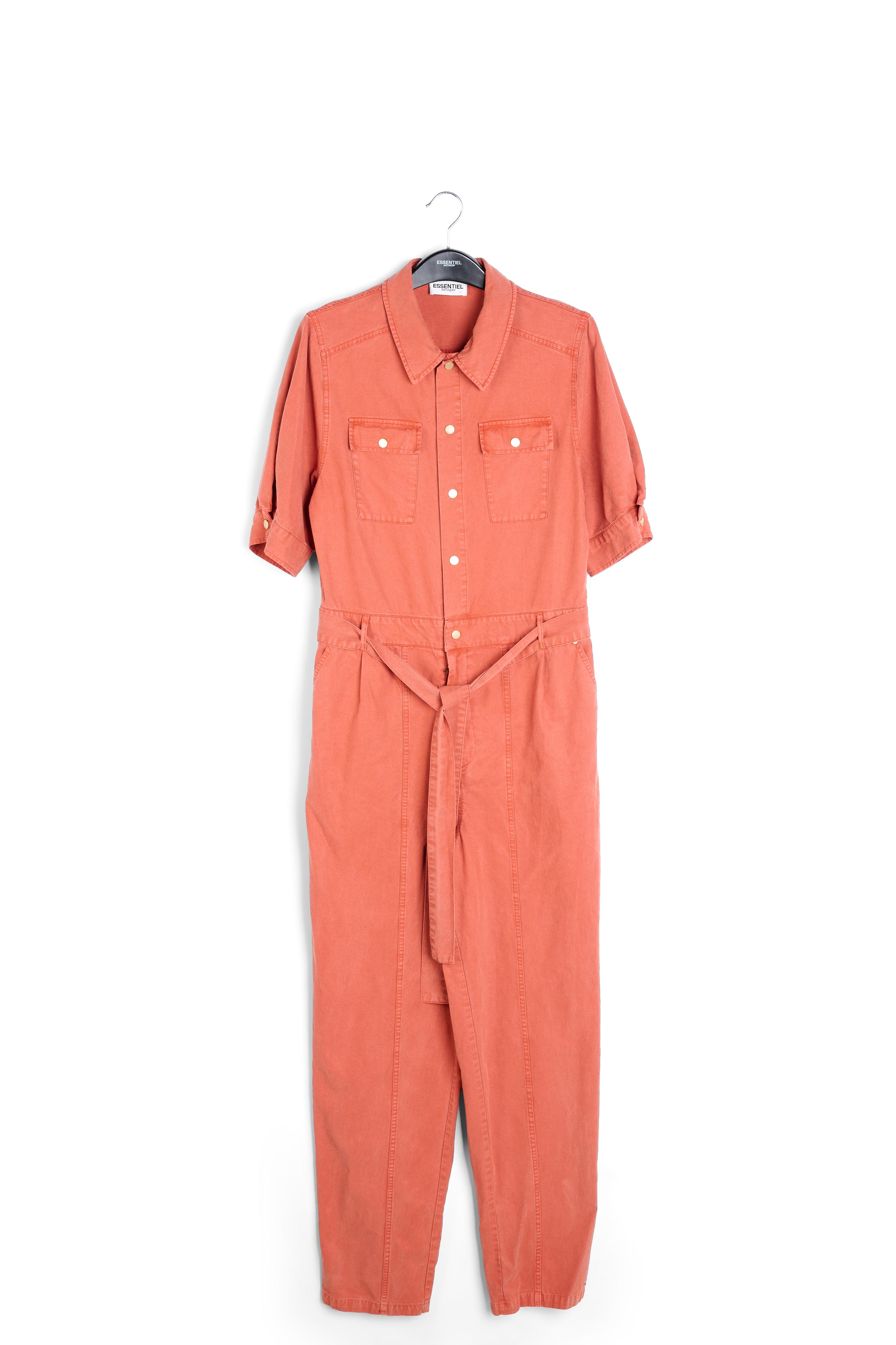 Donkeroranje jumpsuit van katoenmix RE—SSENTIEL tweedehands photo 1