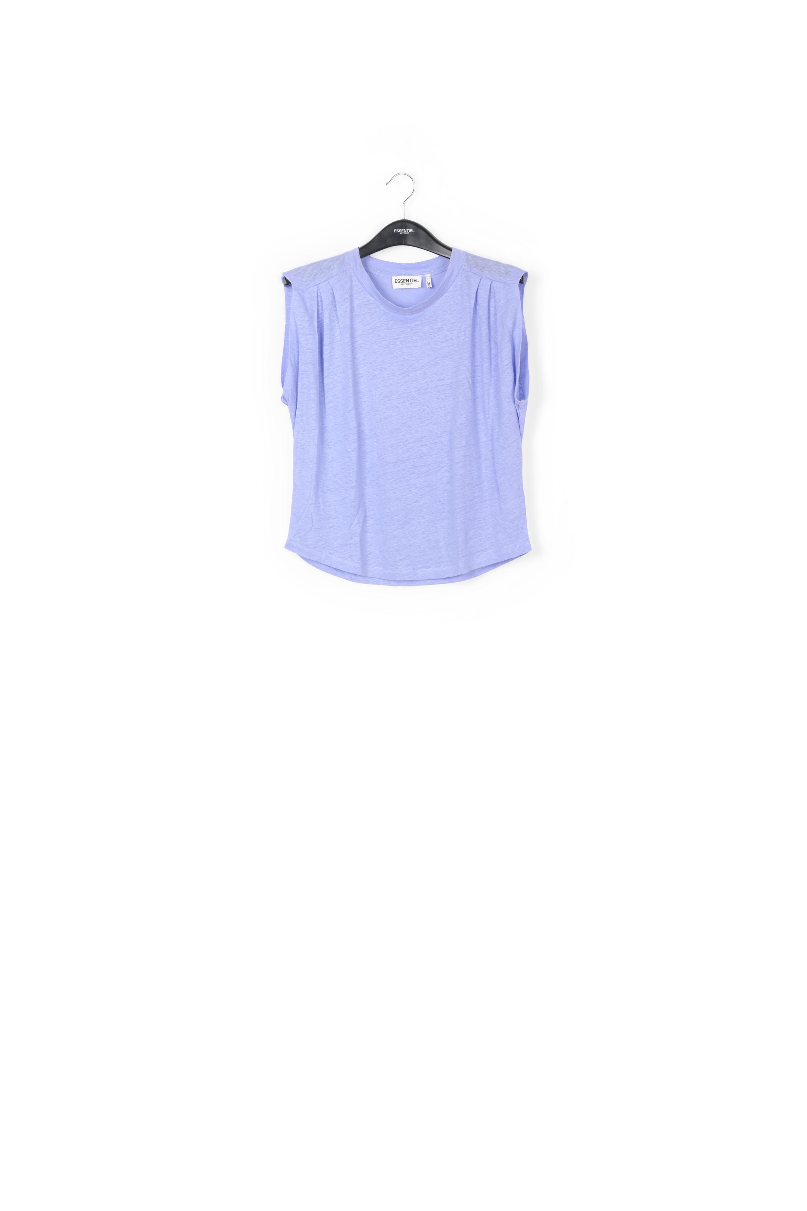 Blauw linnen T-shirt zonder mouwen RE—SSENTIEL tweedehands photo 1