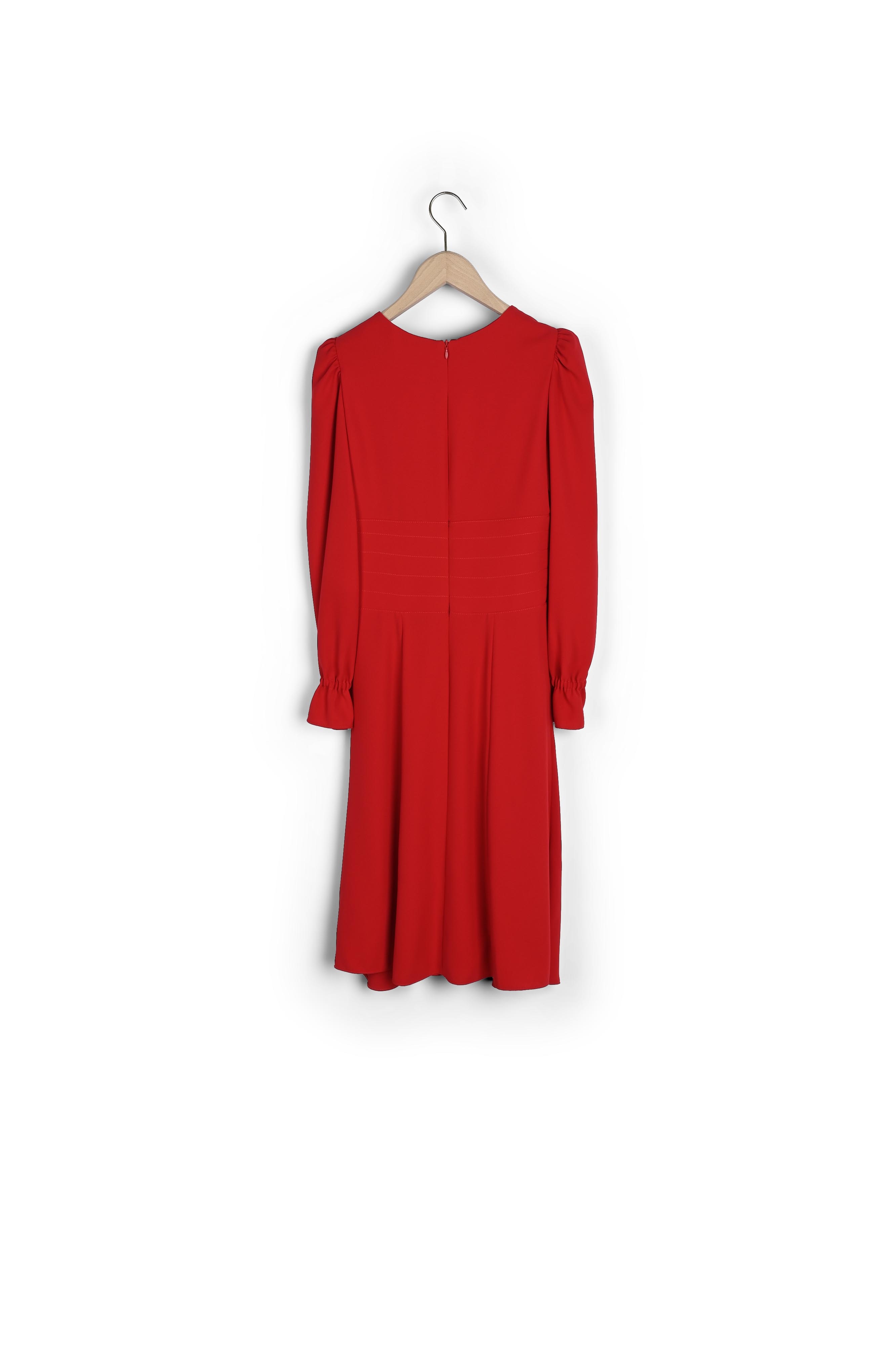 Robe Rosaria rouge en crêpe Tara Jarmon seconde main photo 3