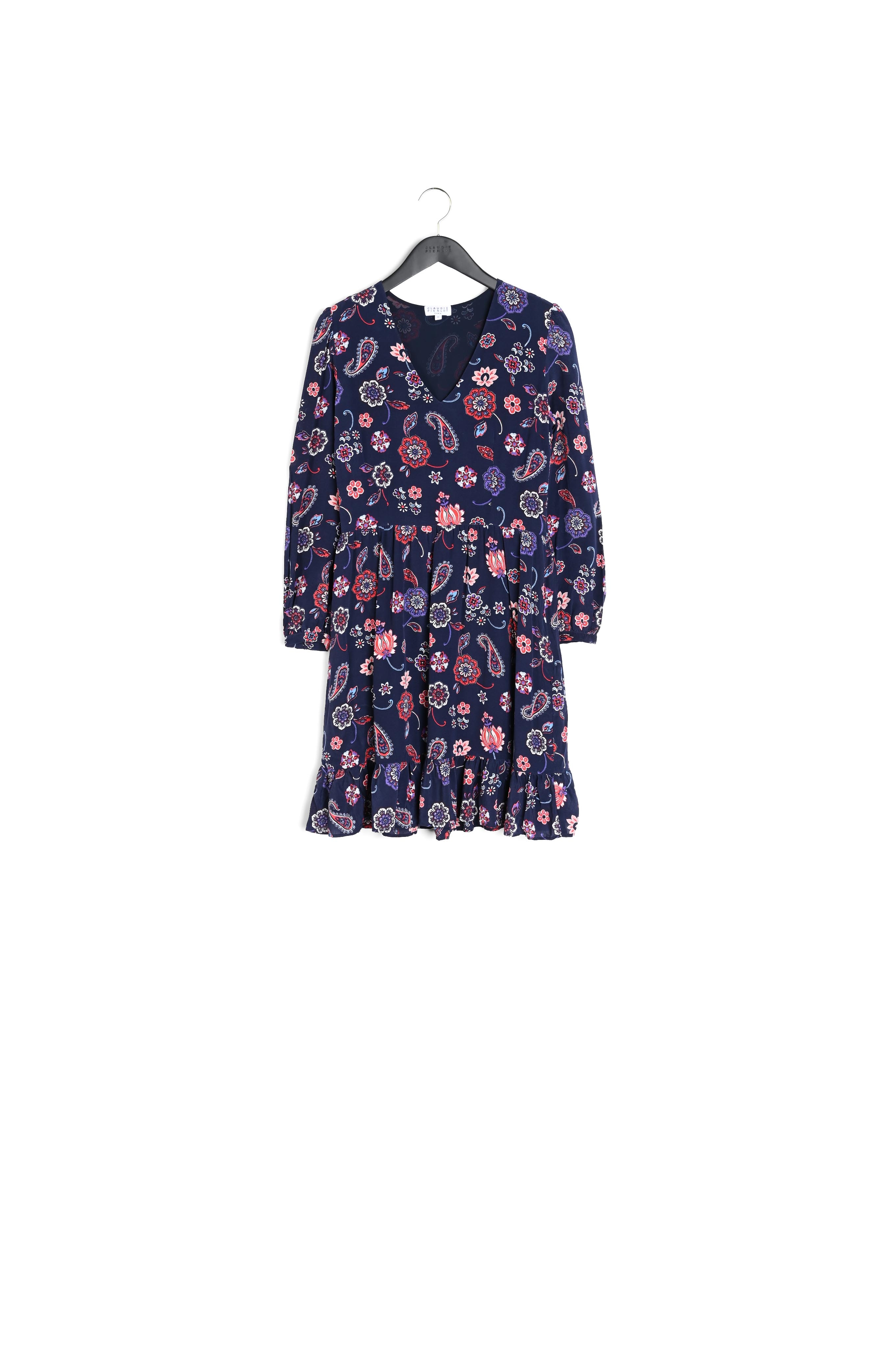 Robe Cintrée En Soie Imprimé Fleuri Claudie Seconde Main seconde main photo 1
