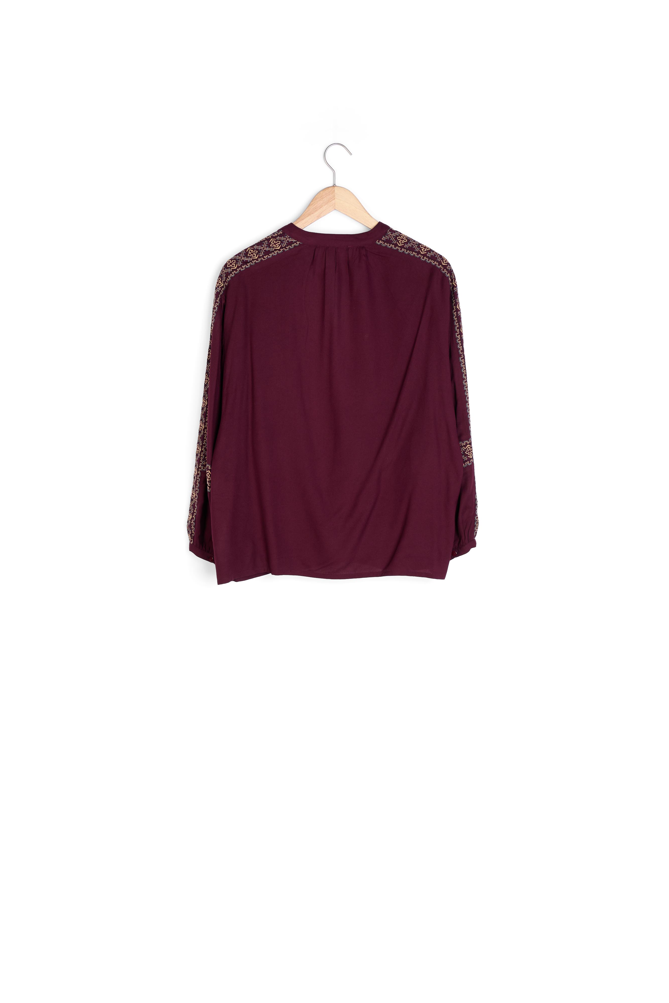 Blouse brodée bordeaux Caramba Maison 123 seconde main photo 4
