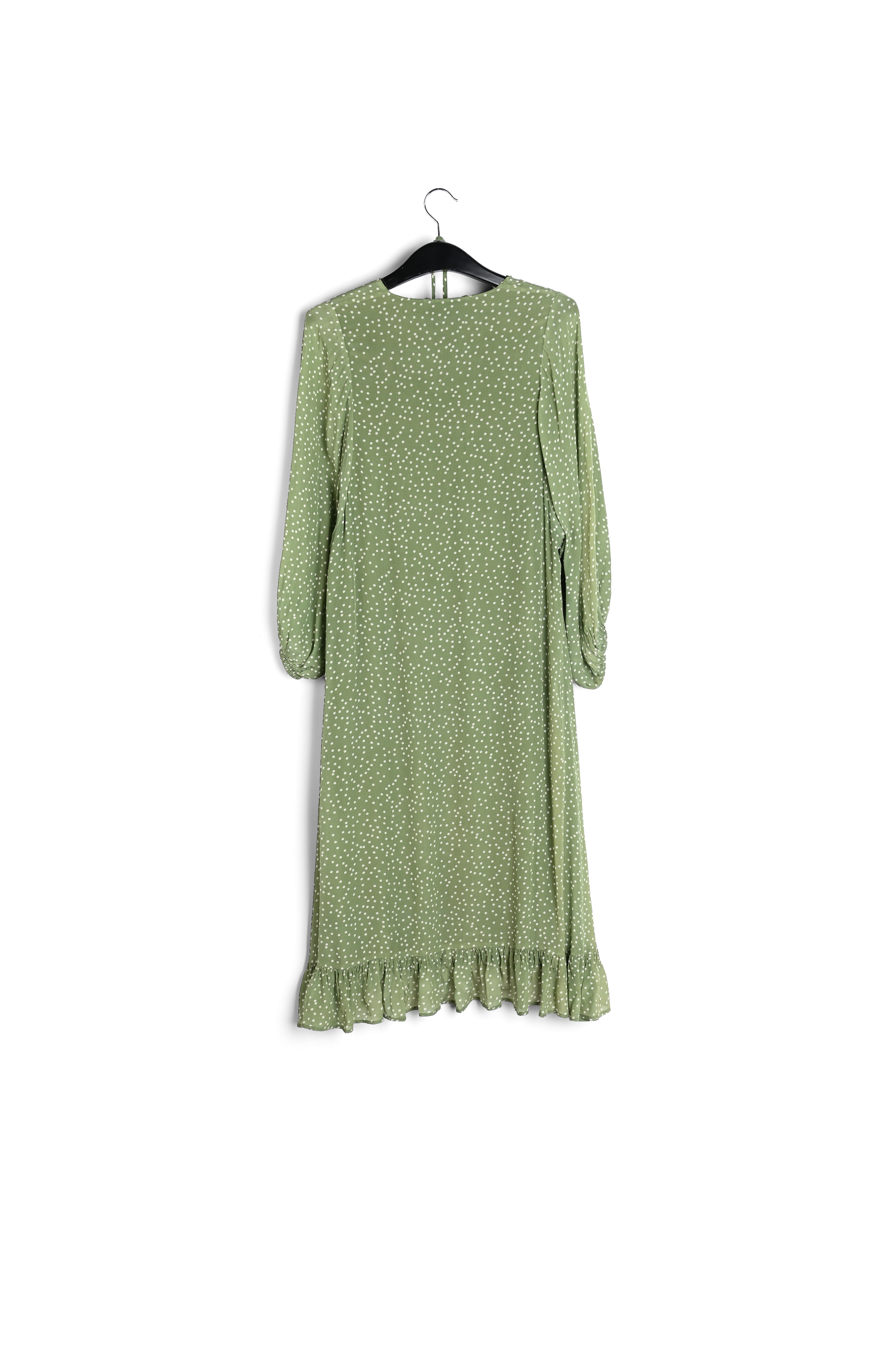 Robe midi verte à pois RE—SSENTIEL seconde main photo 2