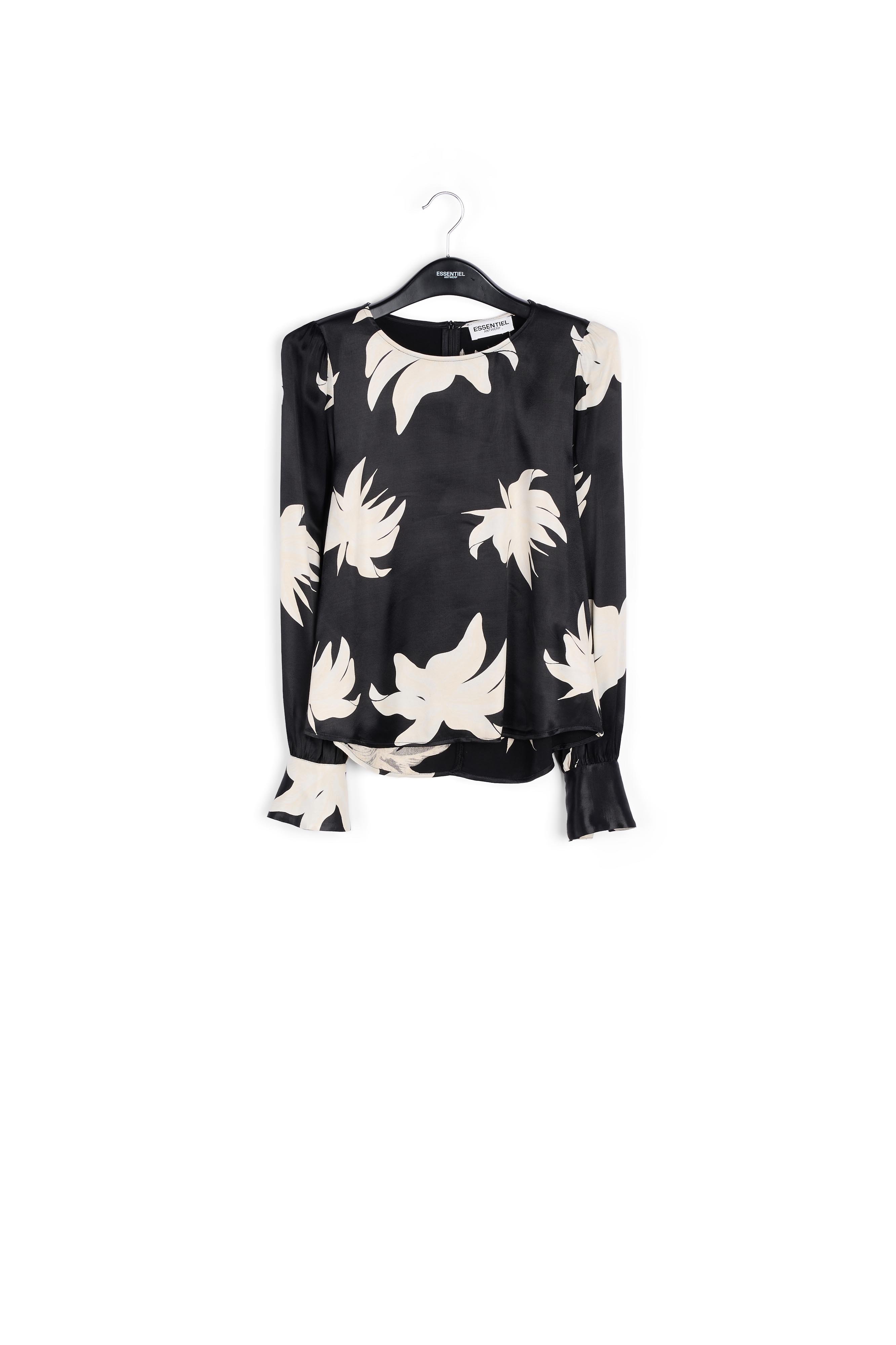 Black and off-white floral top RE—SSENTIEL second-hand photo 1