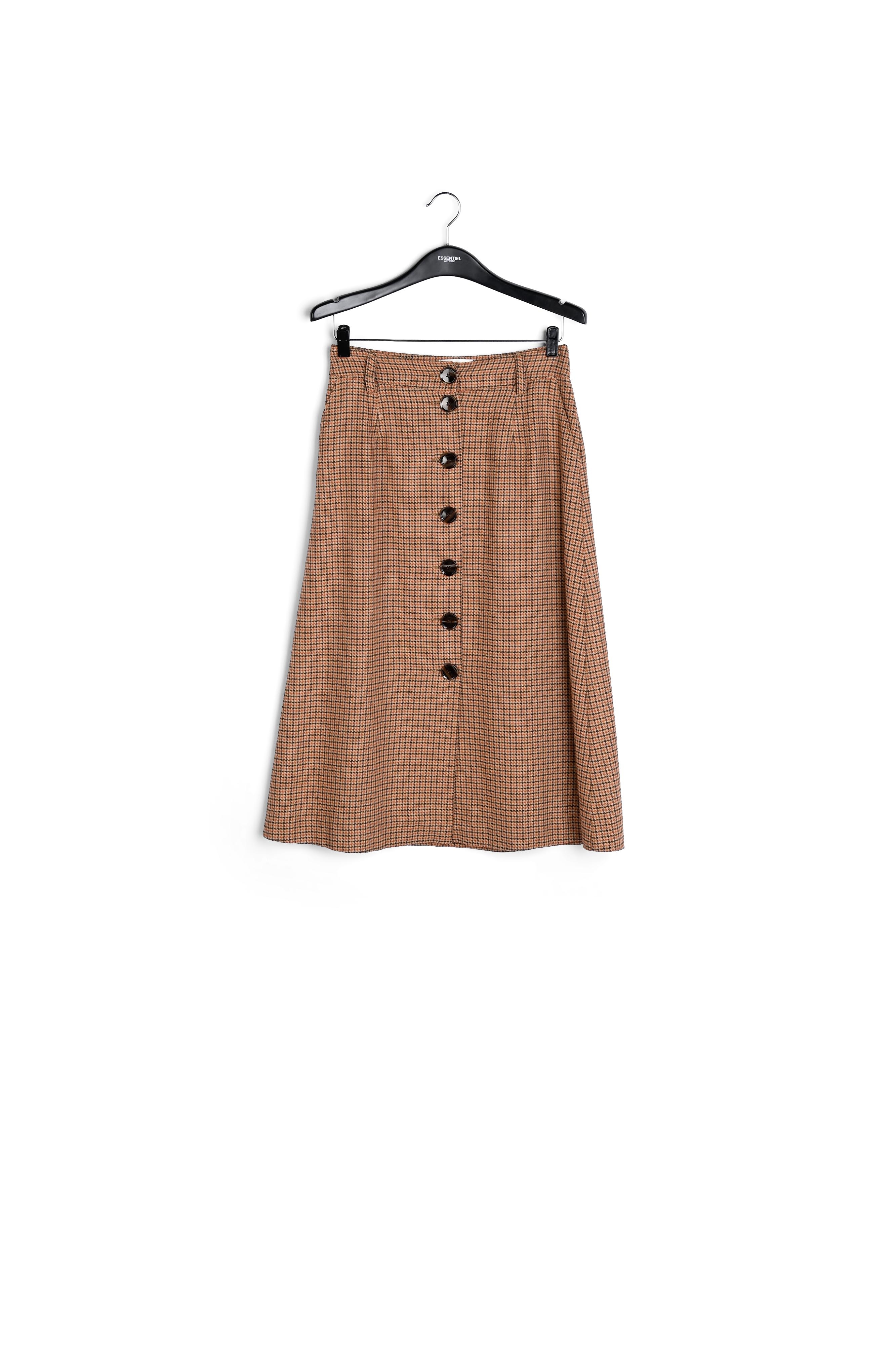 Brown check midi-length skirt RE—SSENTIEL second-hand photo 1
