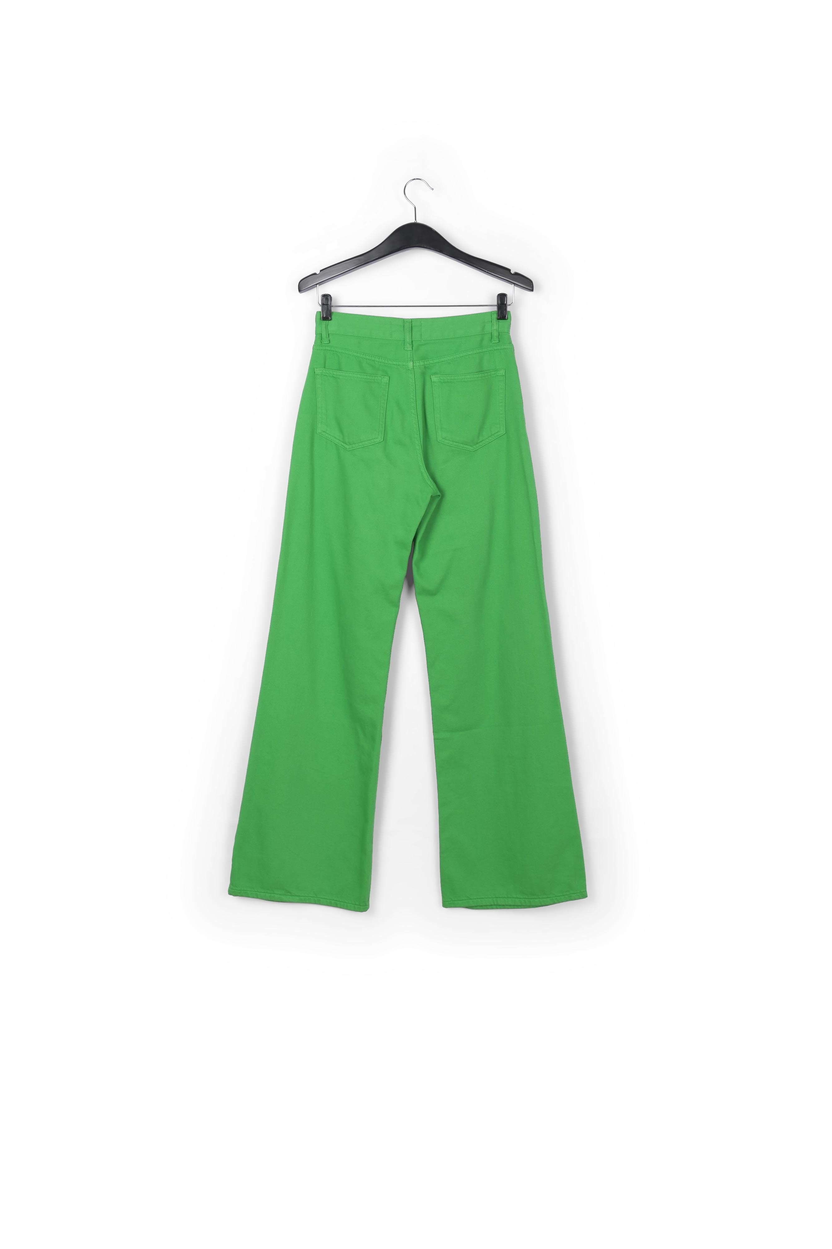 Green denim straight-leg jeans RE—SSENTIEL second-hand photo 2
