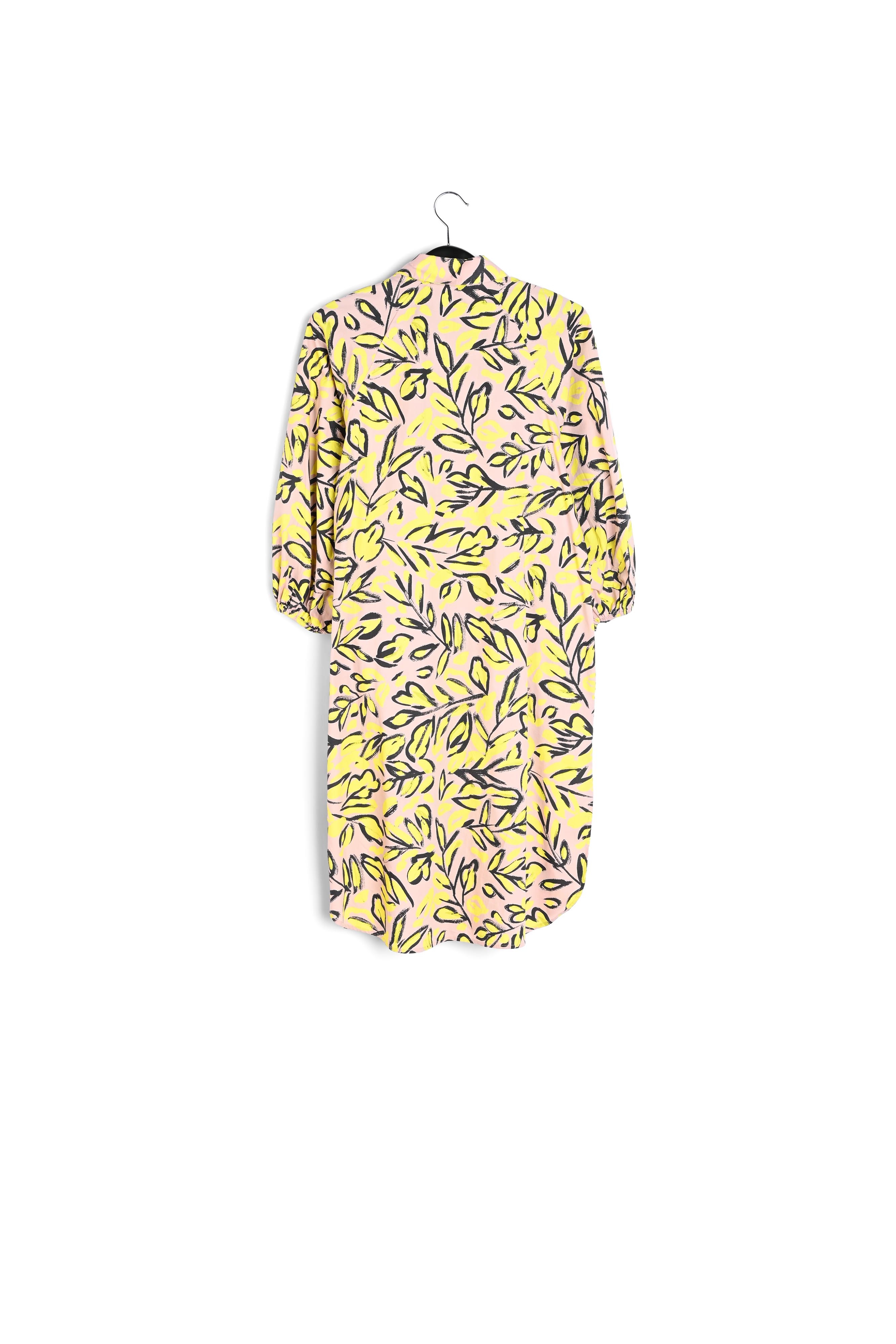 Beige, gele en zwarte hemdjurk met bloemen RE—SSENTIEL tweedehands photo 2