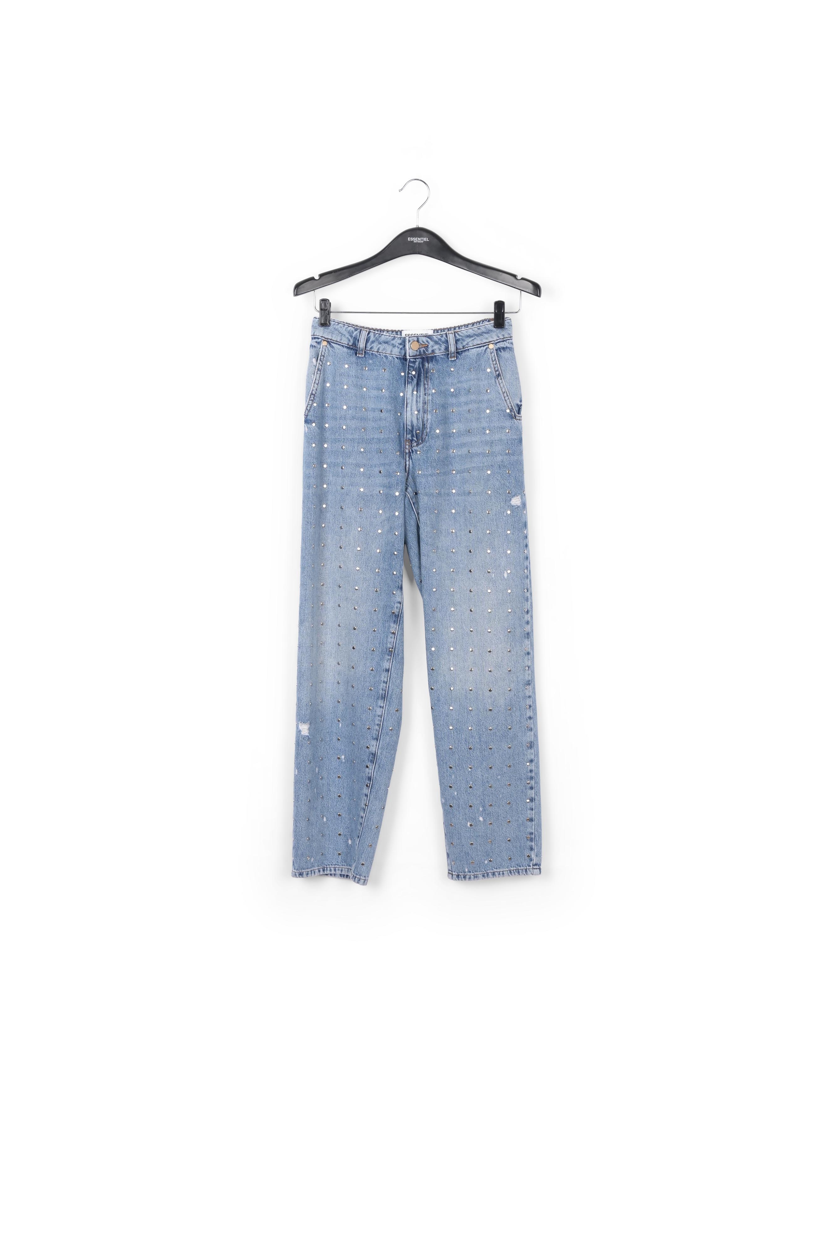 Blue stud-embellished boyfriend jeans RE—SSENTIEL second-hand photo 1