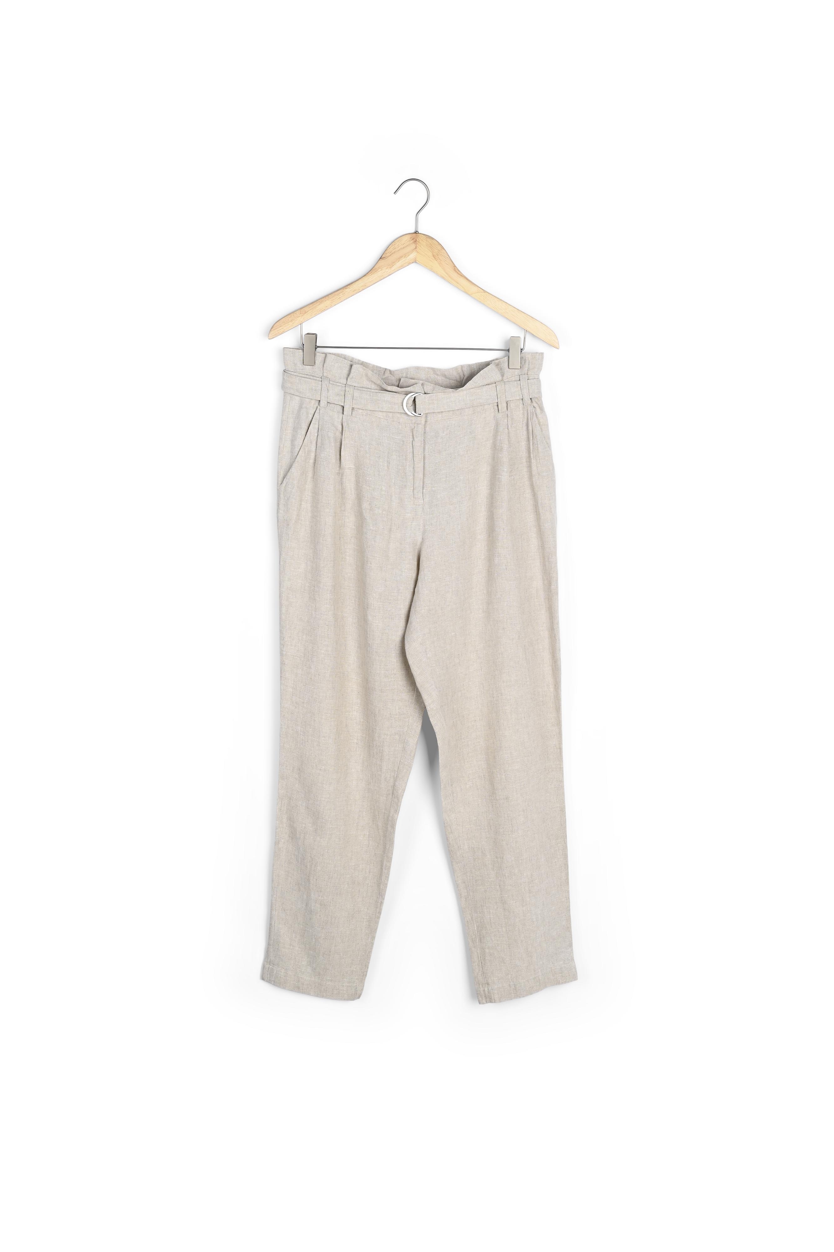 Pantalon chino en lin responsable beige Sirene Maison 123 seconde main photo 3