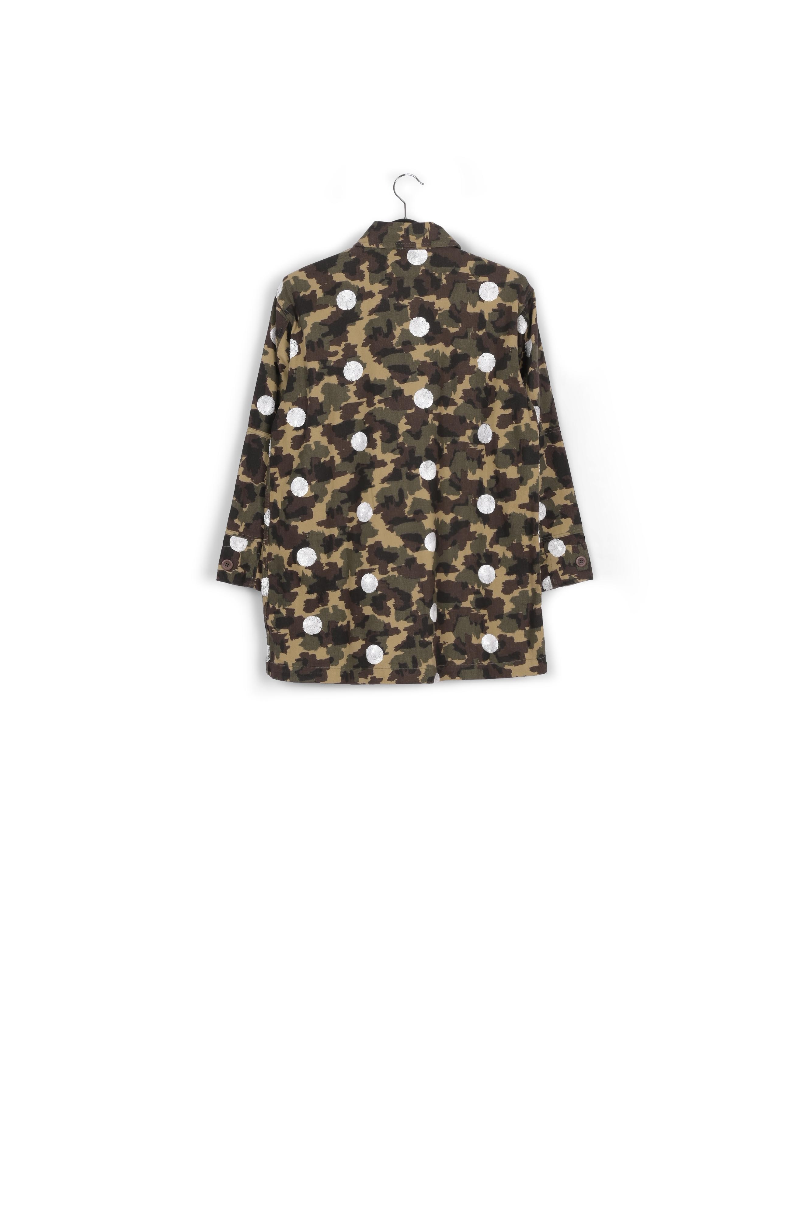 Camouflage-print cotton jacket with white sequin polka dots RE—SSENTIEL second-hand photo 2