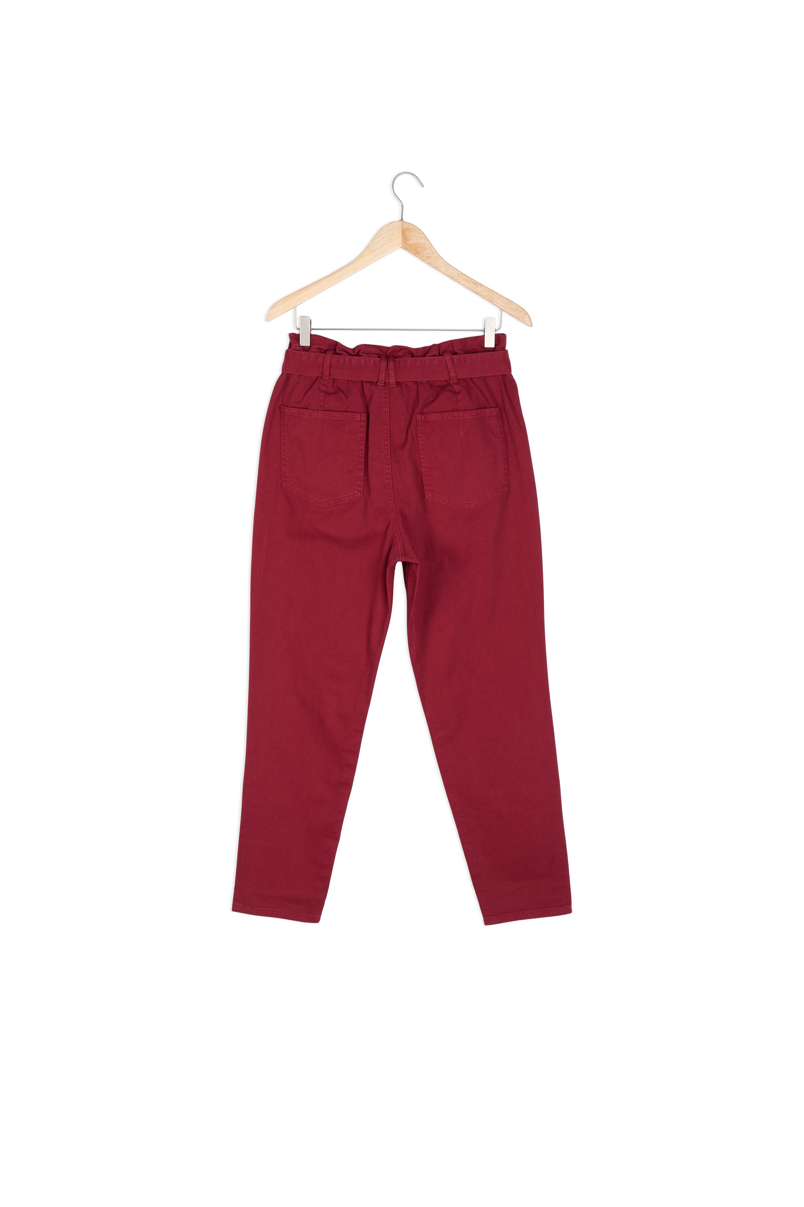 Pantalon paperbag en coton grenat Barbara Maison 123 seconde main photo 4