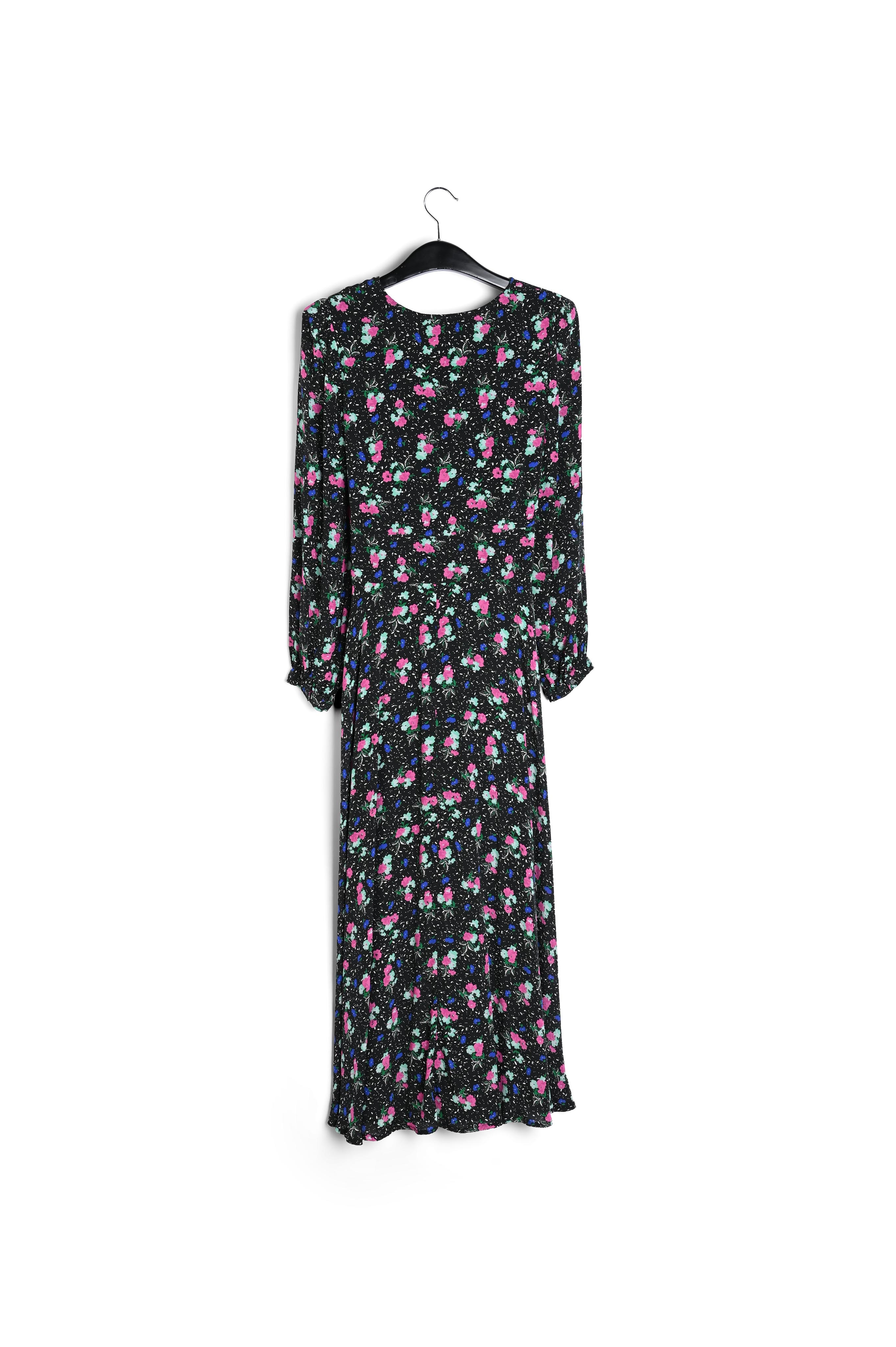 Zwarte maxiwikkeljurk met bloemen RE—SSENTIEL tweedehands photo 2