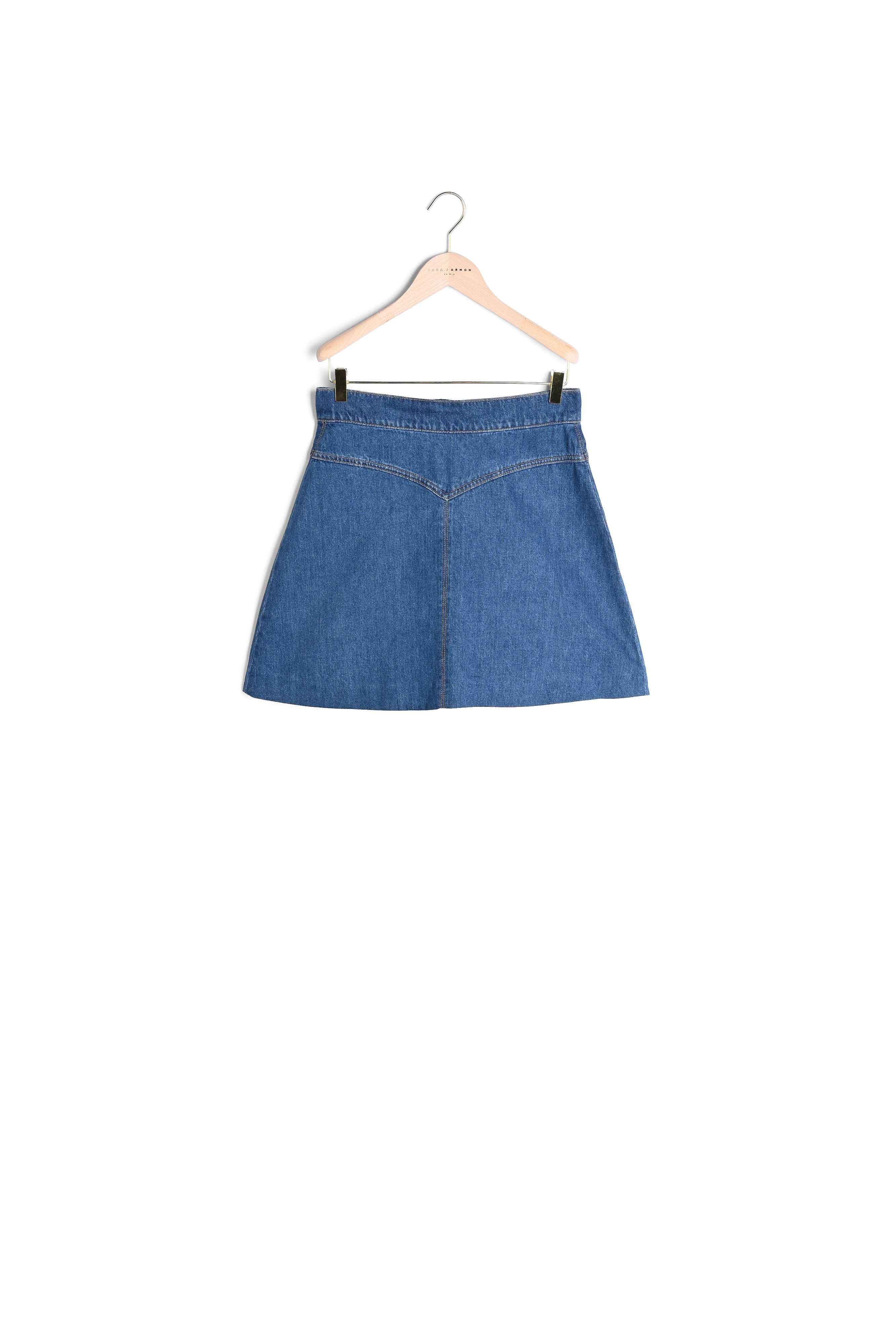 Jupe Jasmina bleue en denim Tara Jarmon seconde main photo 6