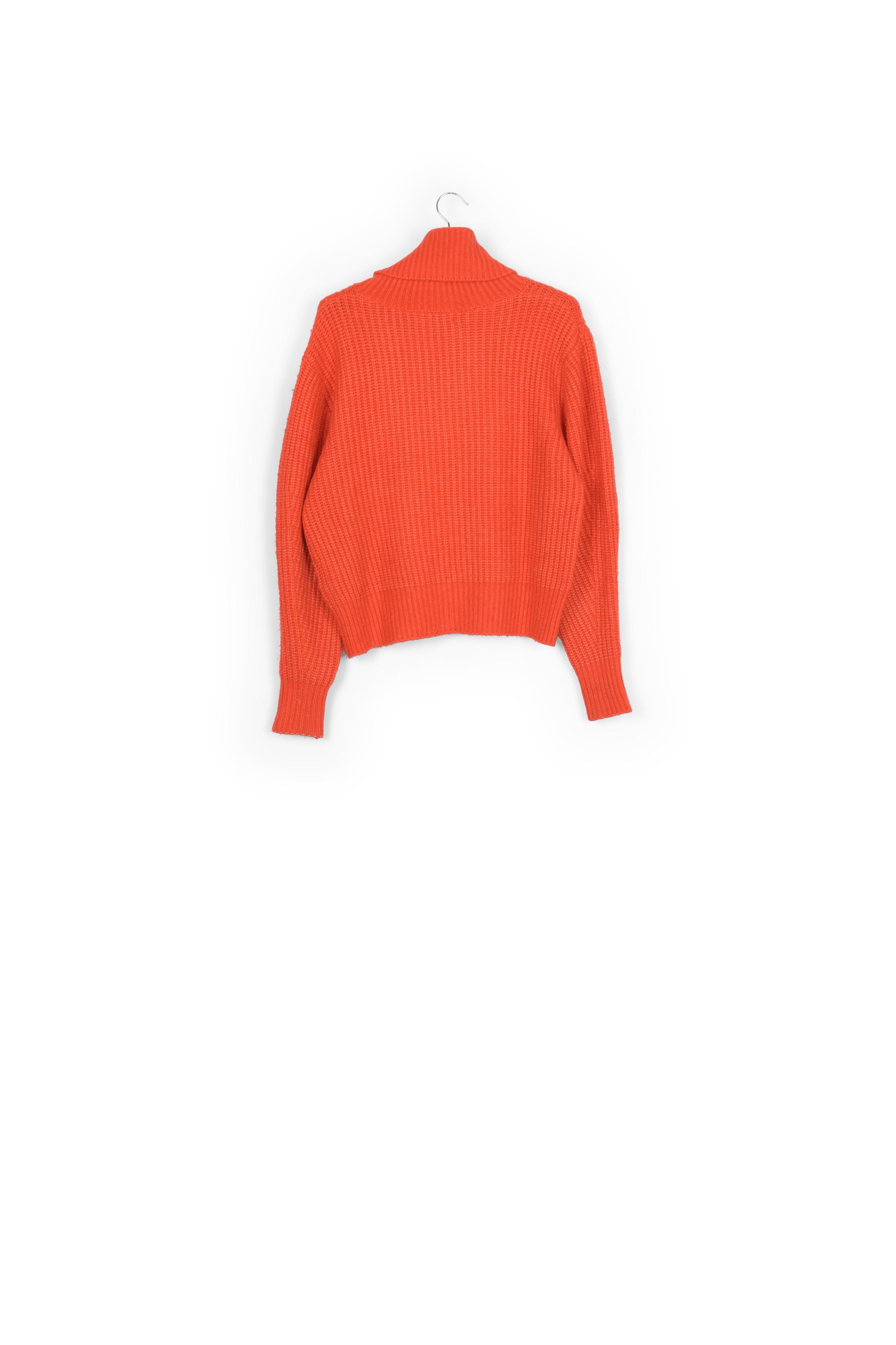 Pull orange à col roulé en maille côtelée RE—SSENTIEL seconde main photo 2