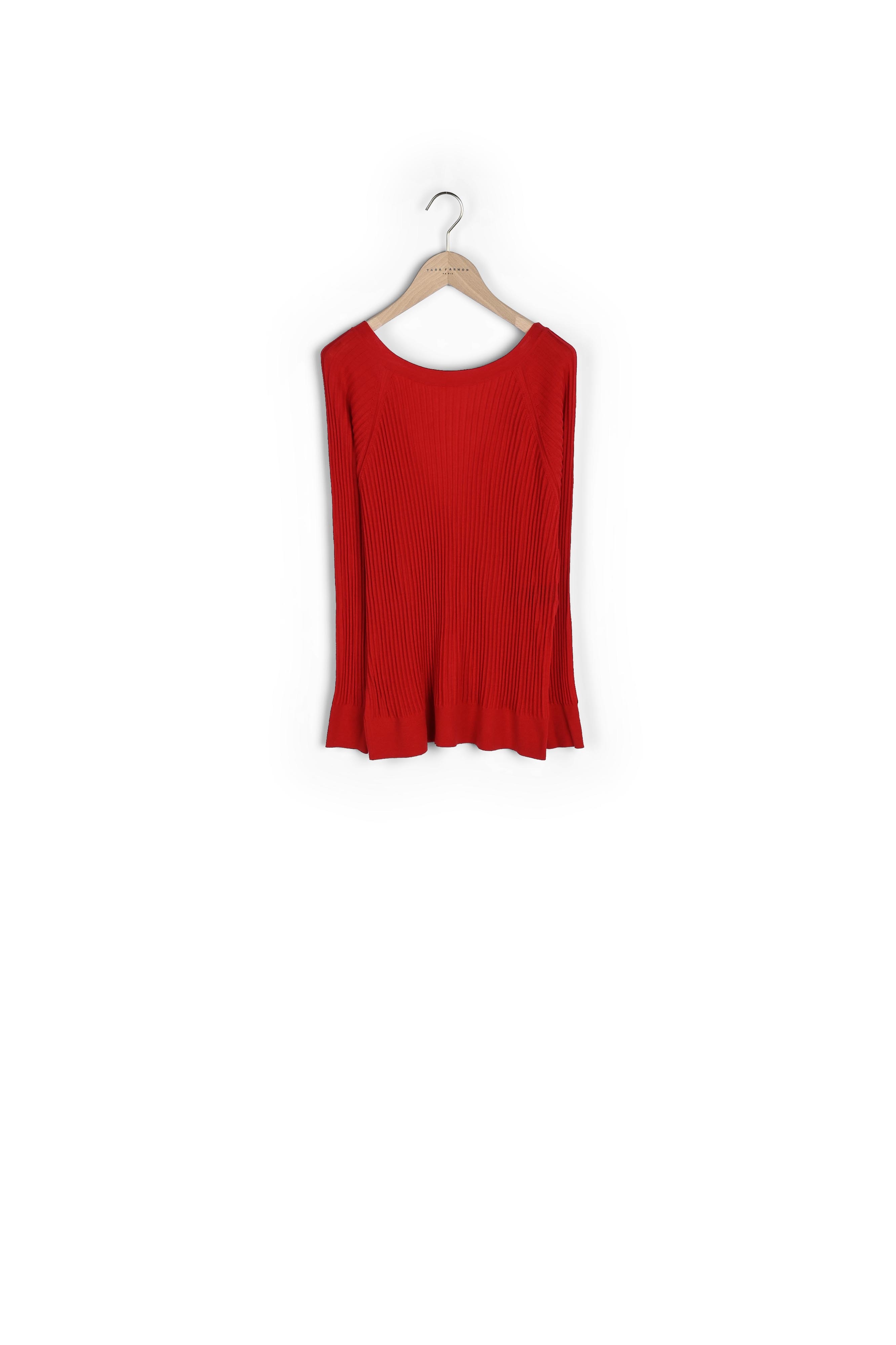 Gilet Gemma rouge en merinos extrafin Tara Jarmon seconde main photo 1