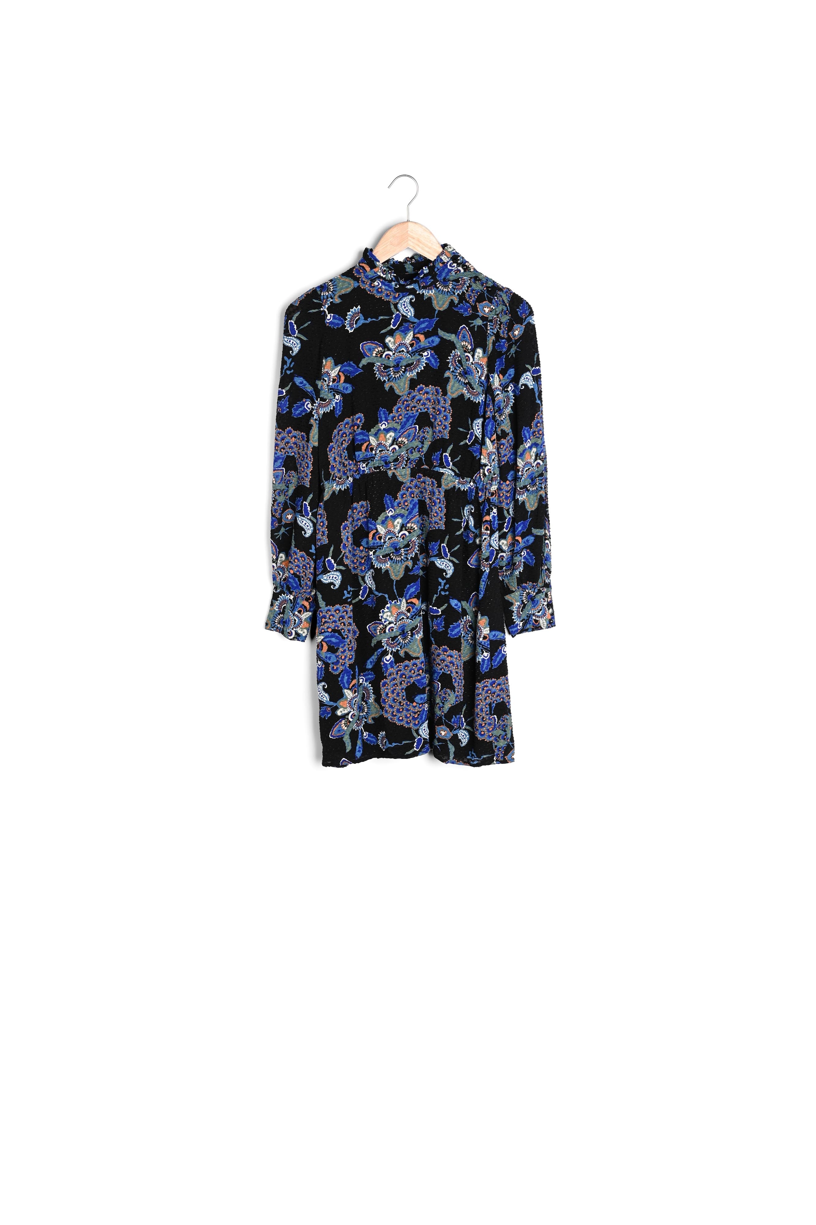 Robe courte imprimée bleue et noire Sixteen Maison 123 seconde main photo 1