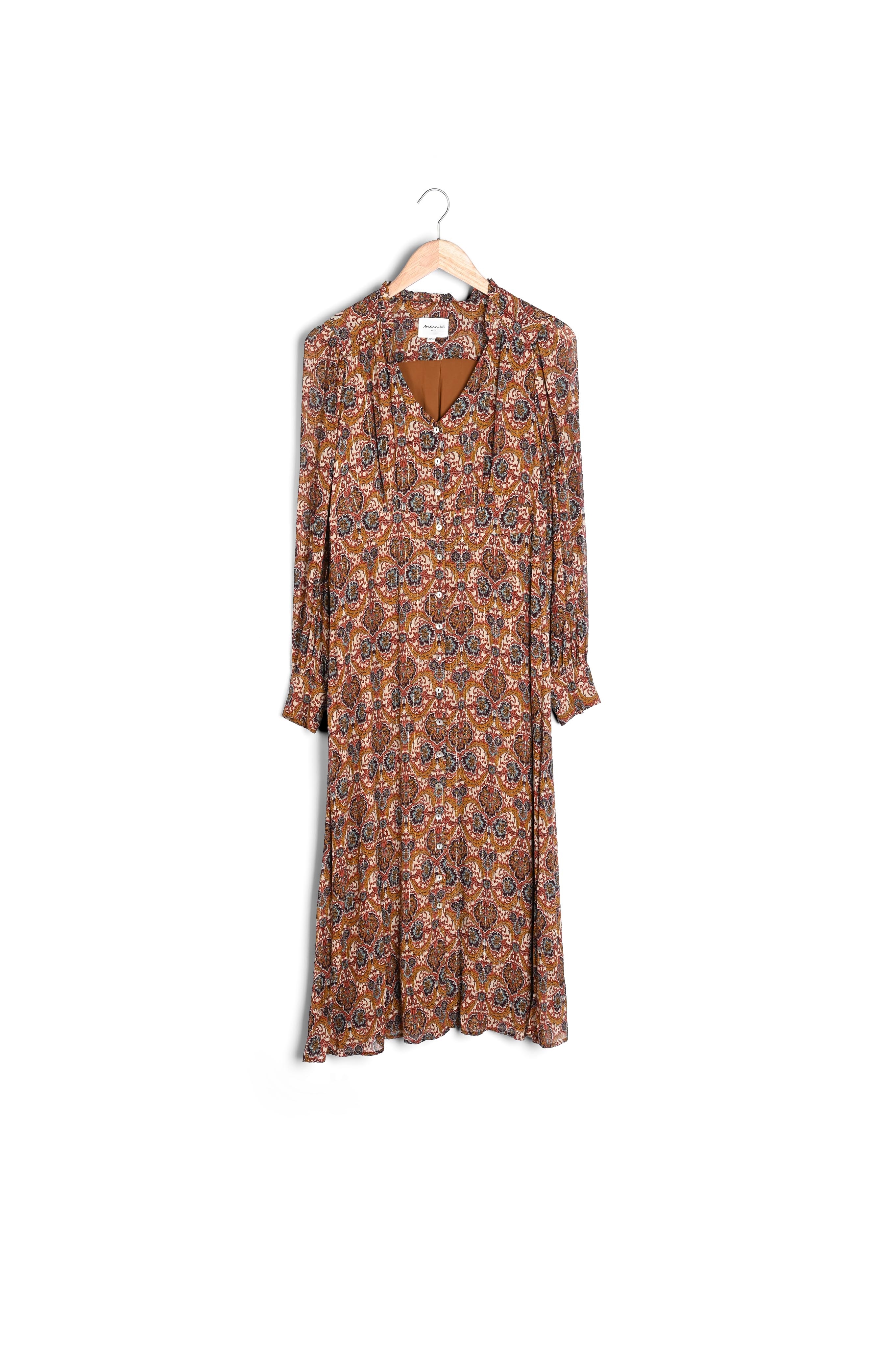 Robe longue imprimé camel Carmen Maison 123 seconde main photo 4