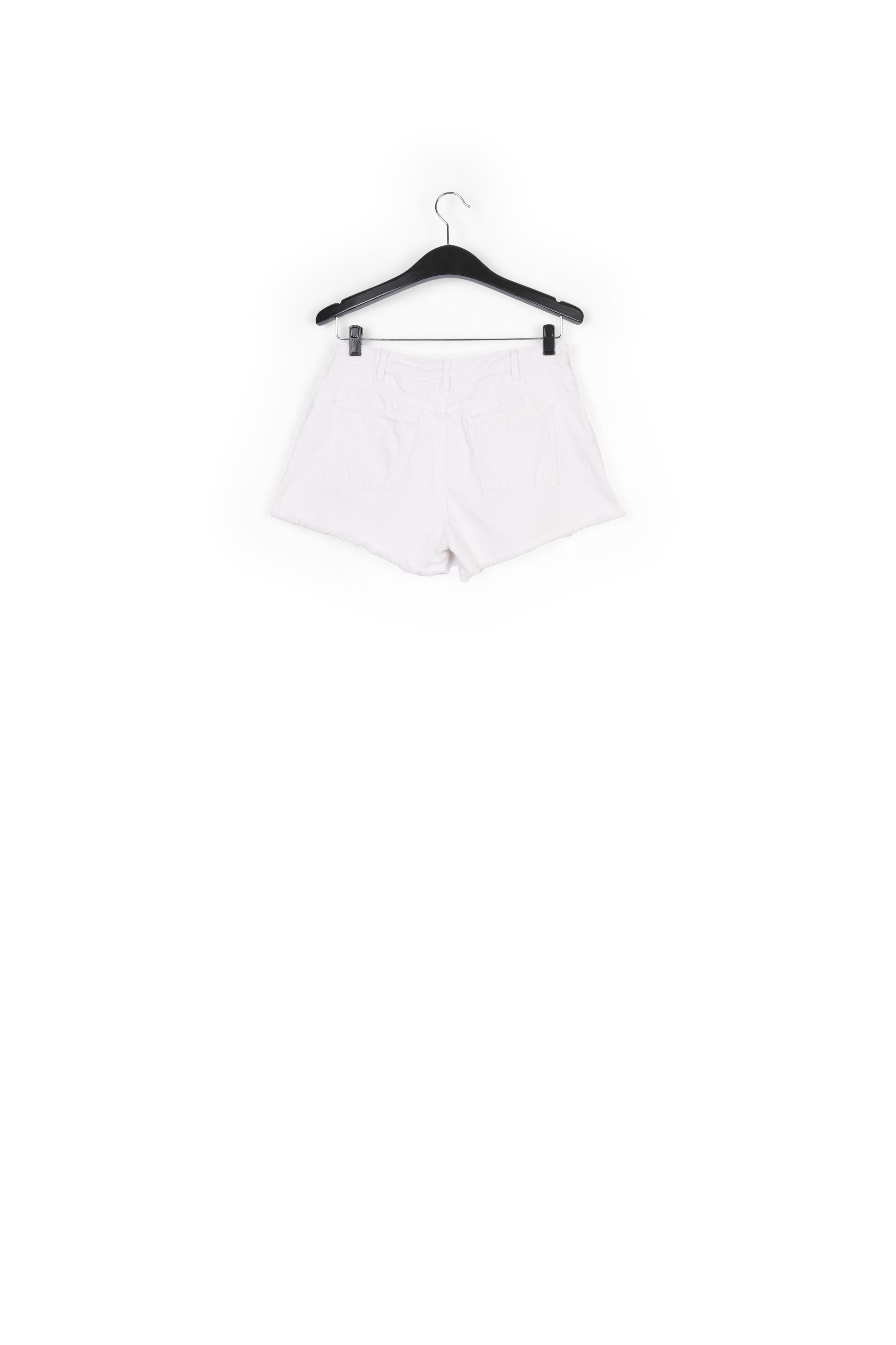 Gebroken witte jeansshort met gerafelde rand RE—SSENTIEL tweedehands photo 2