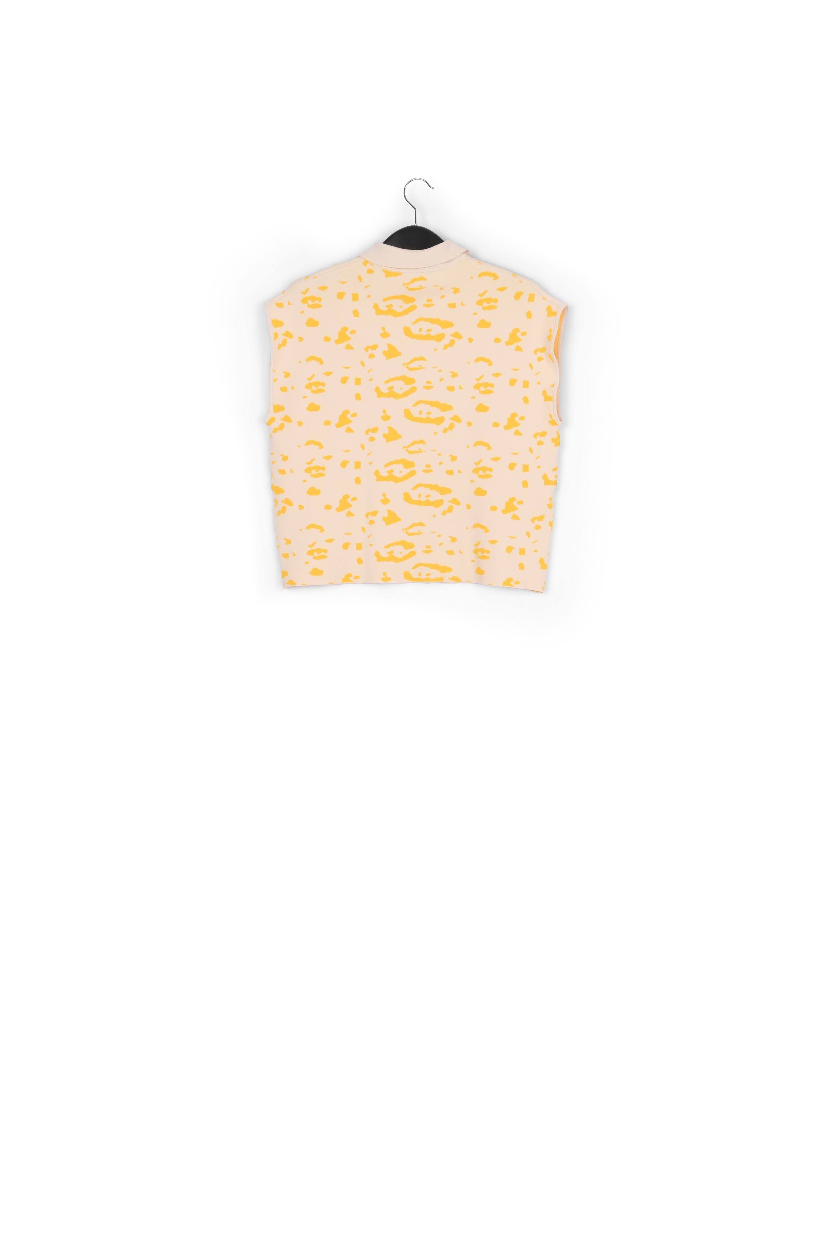Oranje en zwarte polotop met luipaardmotief RE—SSENTIEL tweedehands photo 2