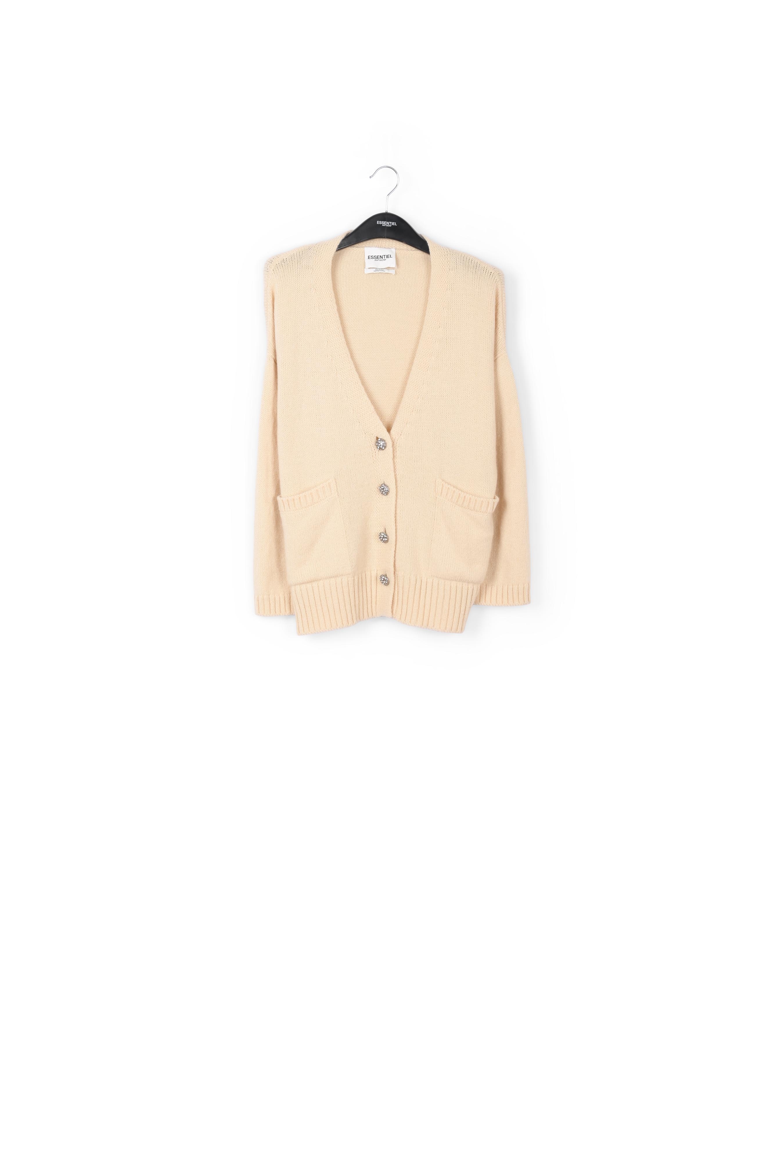 Productfoto Gebroken witte oversized cardigan met strasknopen nummer 0
