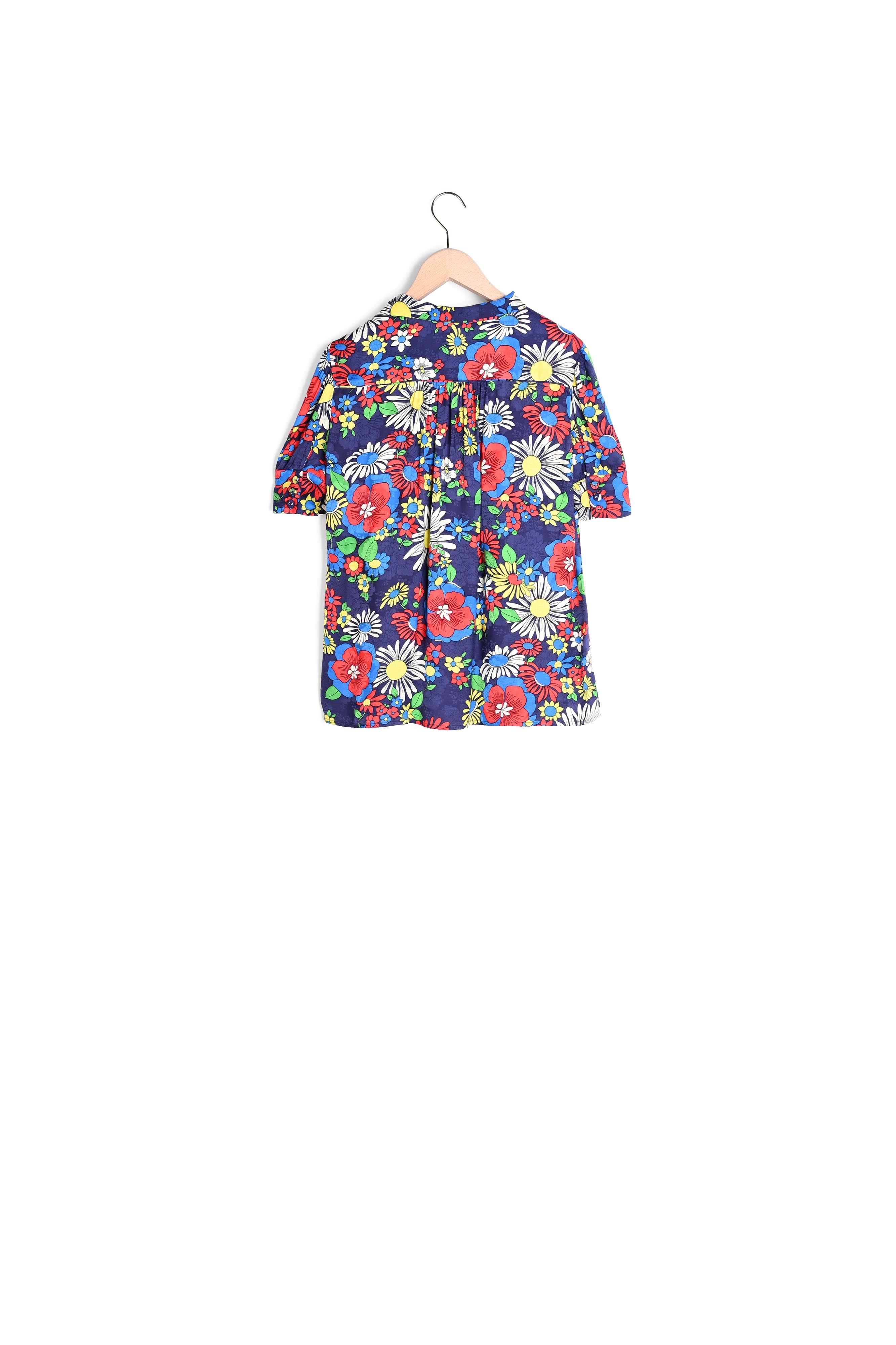 Top Tonia bleu imprimé fleurs Tara Jarmon seconde main photo 4