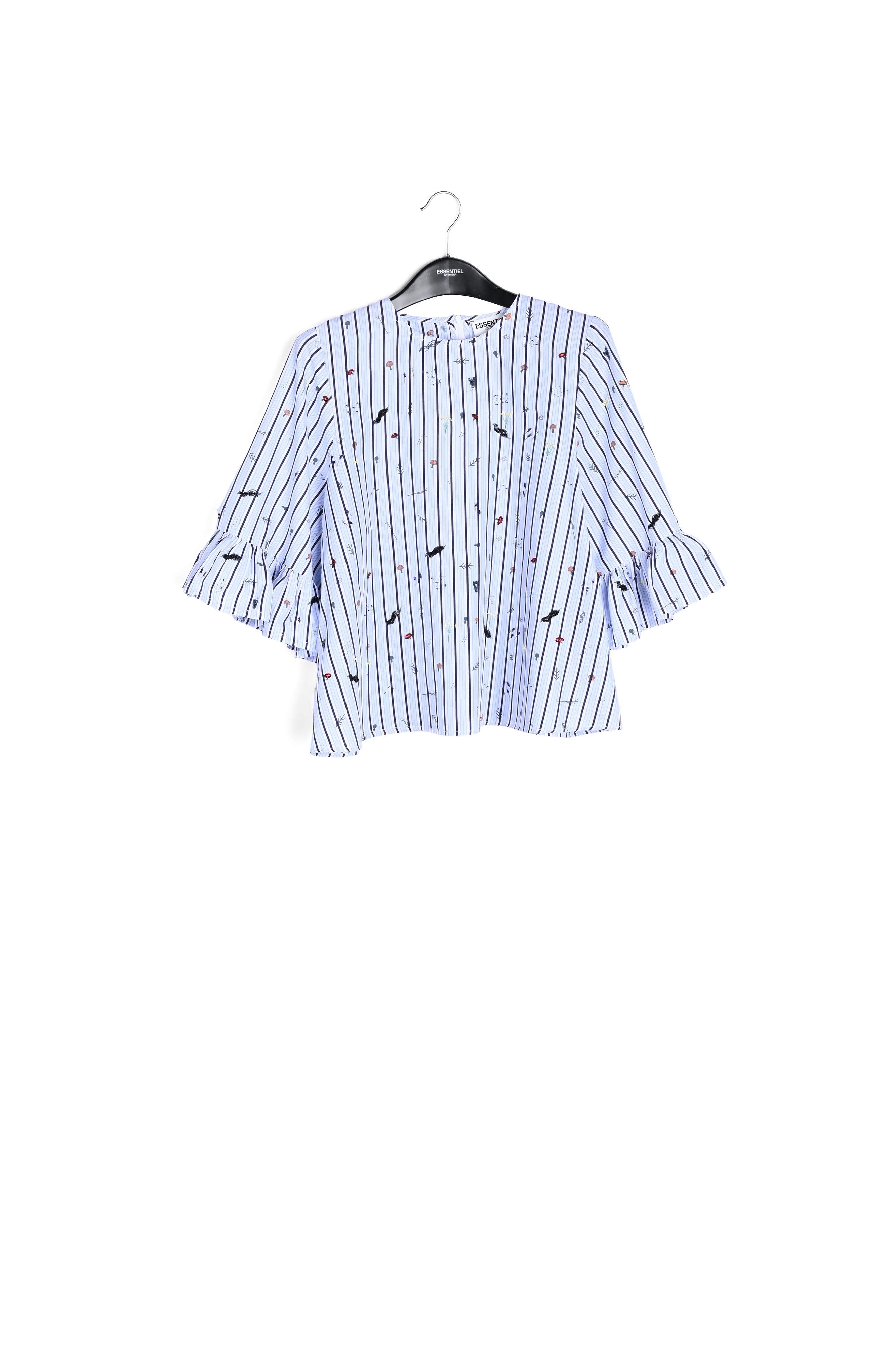 Chemise à  rayures et manchettes à  volants RE—SSENTIEL seconde main photo 1