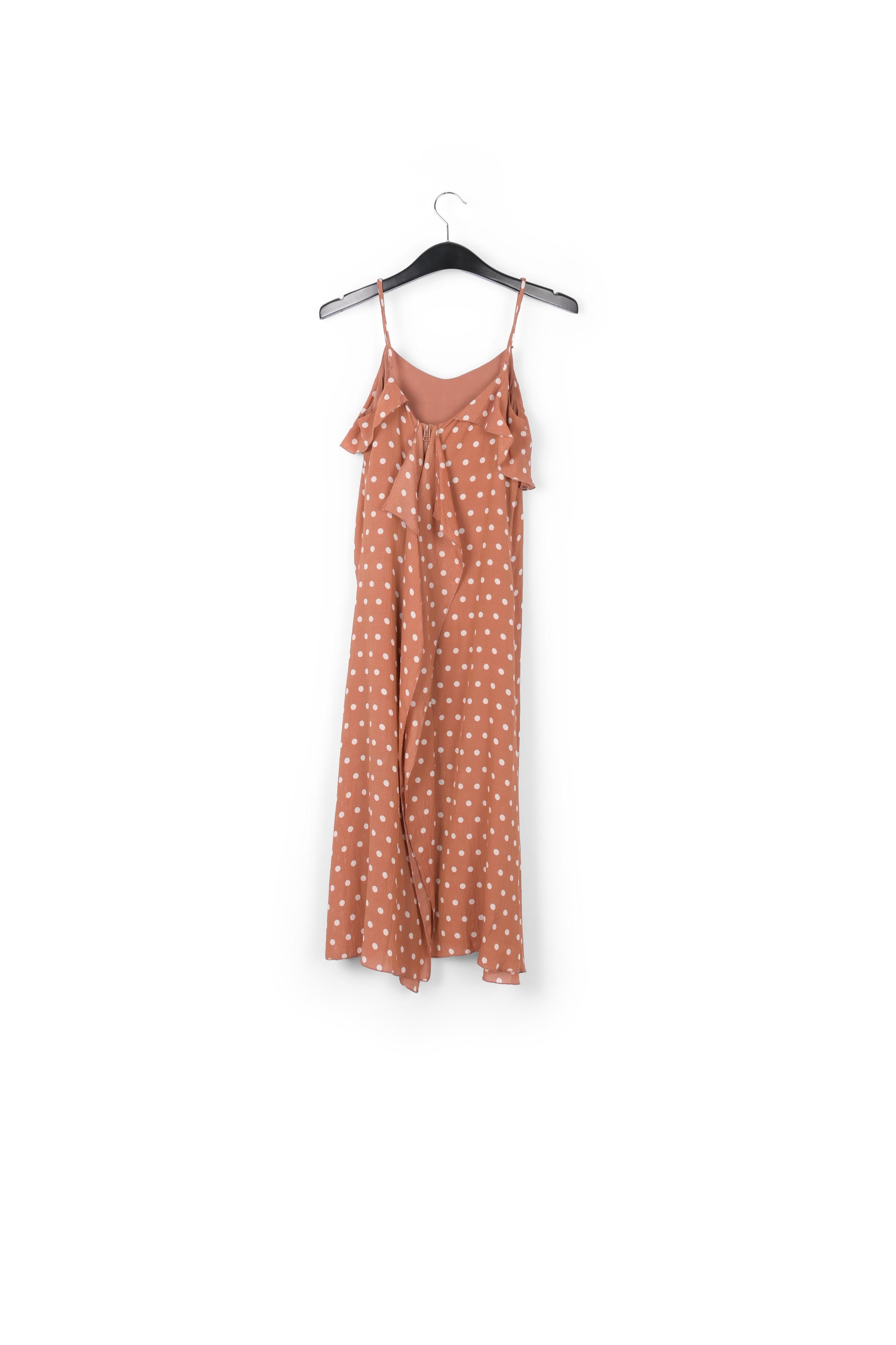 Robe nuisette brune à pois blancs RE—SSENTIEL seconde main photo 2