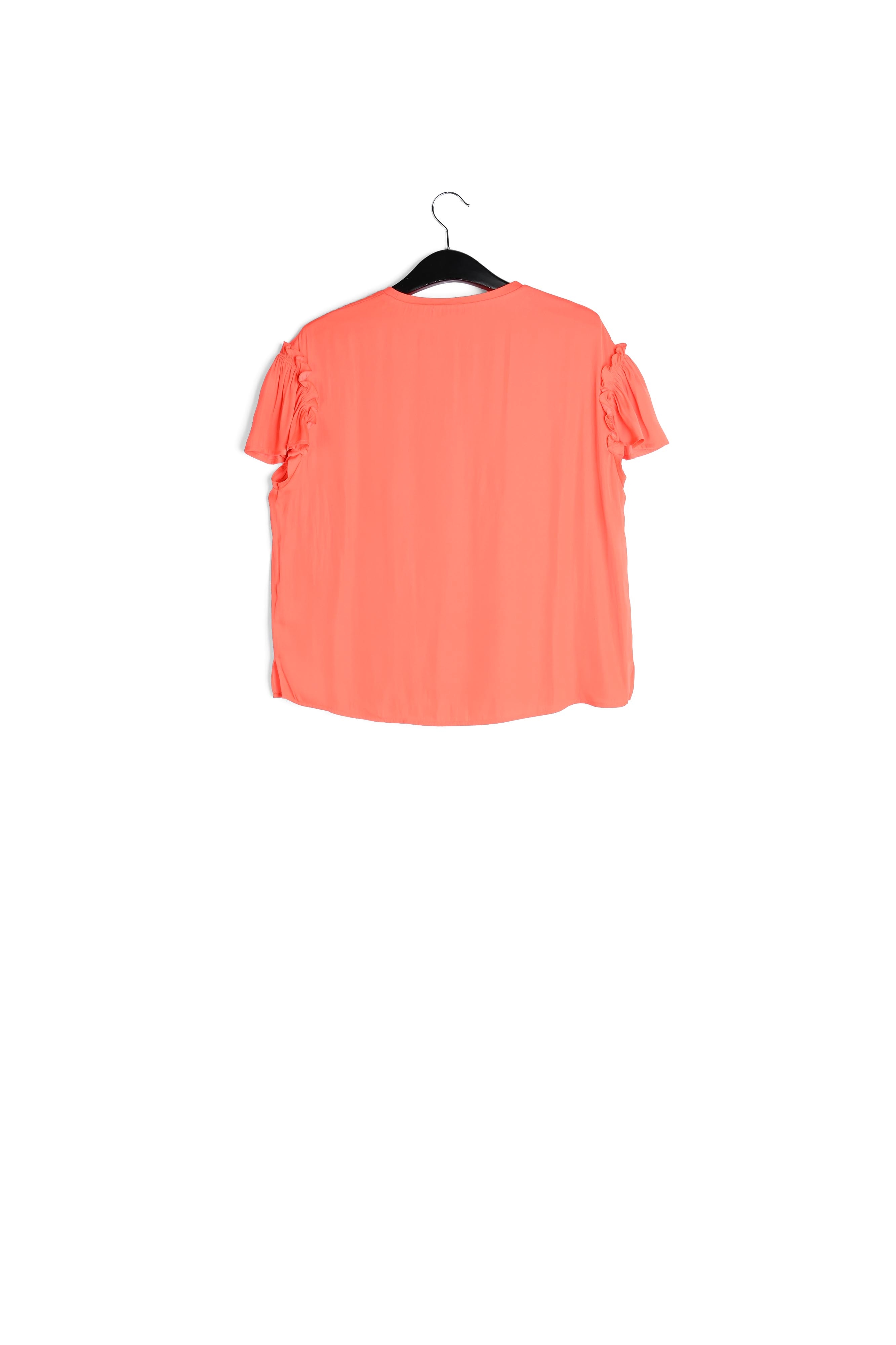 Oranje top met korte ruchemouwen RE—SSENTIEL tweedehands photo 2