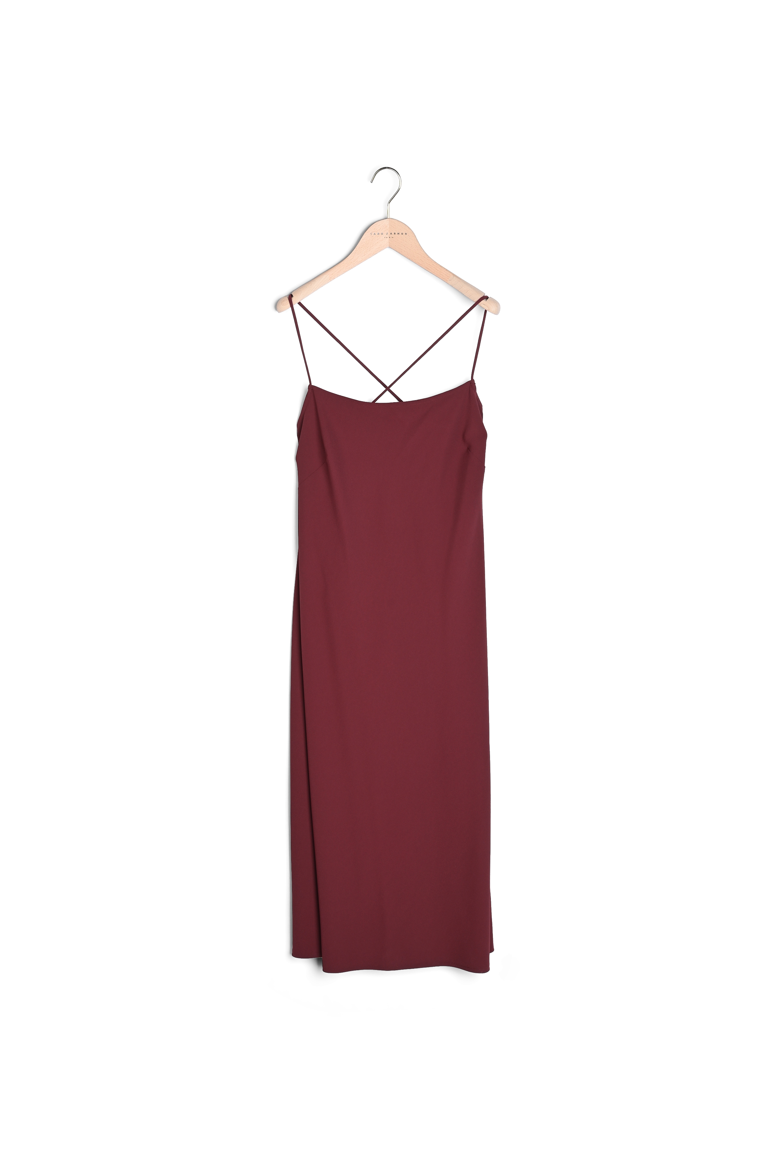 Robe Reany bordeaux en crêpe envers satin Tara Jarmon seconde main photo 1