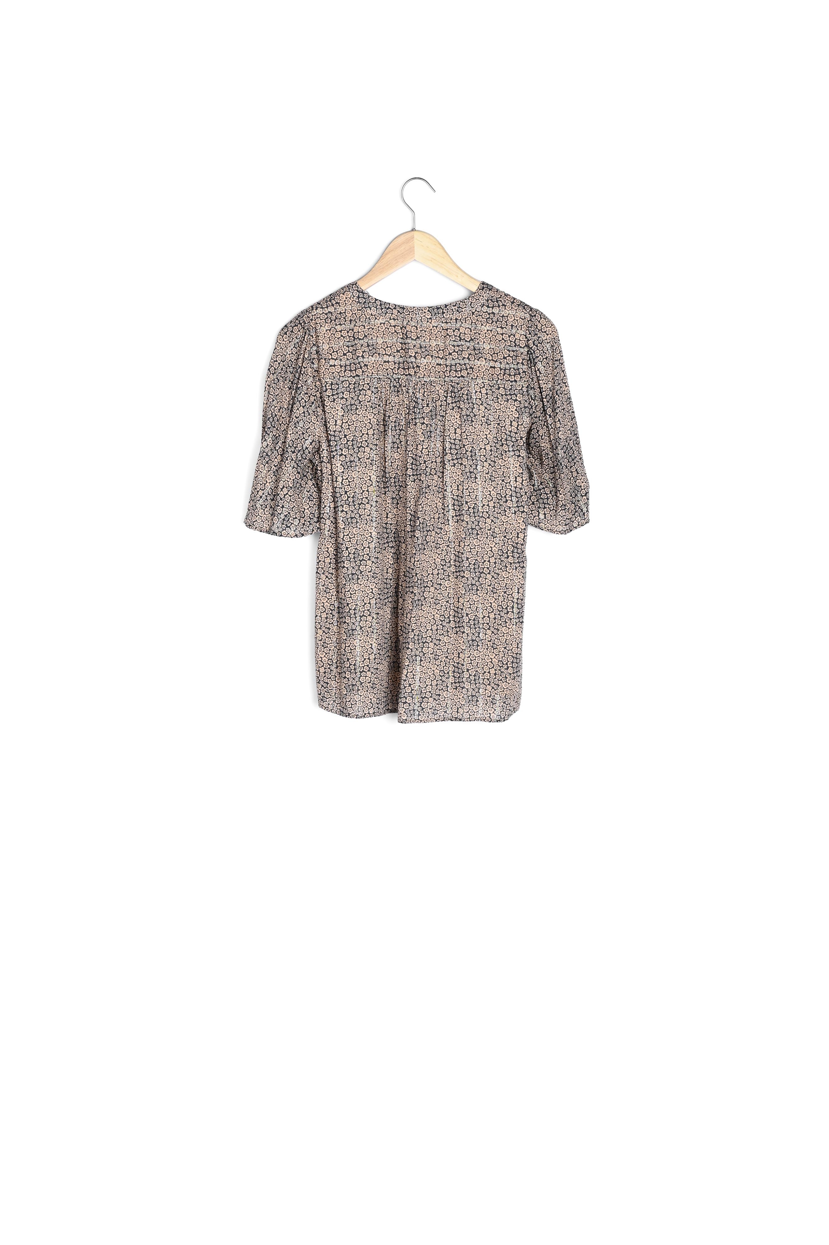 Blouse fluide imprimée beige rosé Calicie Maison 123 seconde main photo 2