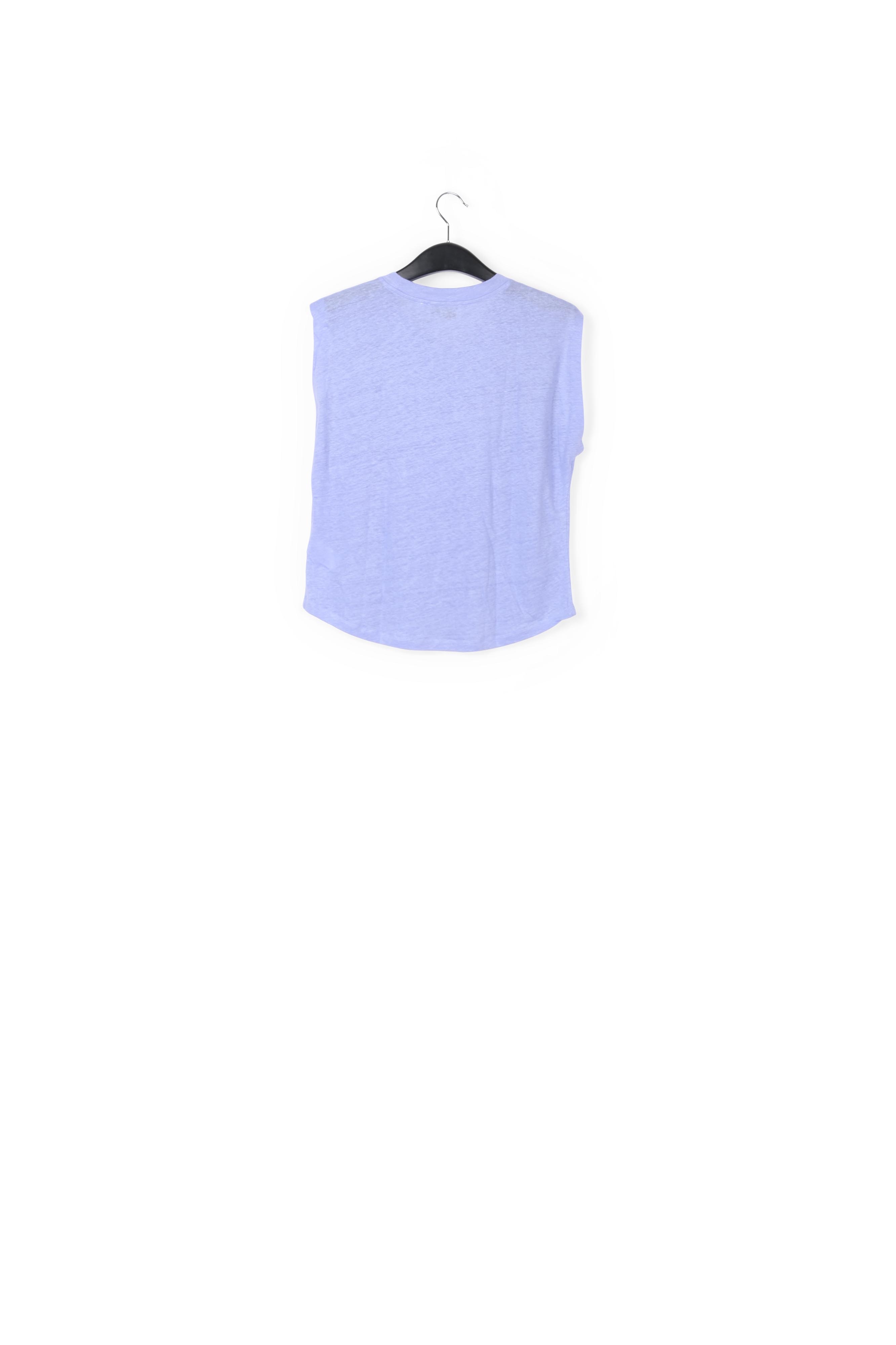 Blauw linnen T-shirt zonder mouwen RE—SSENTIEL tweedehands photo 2