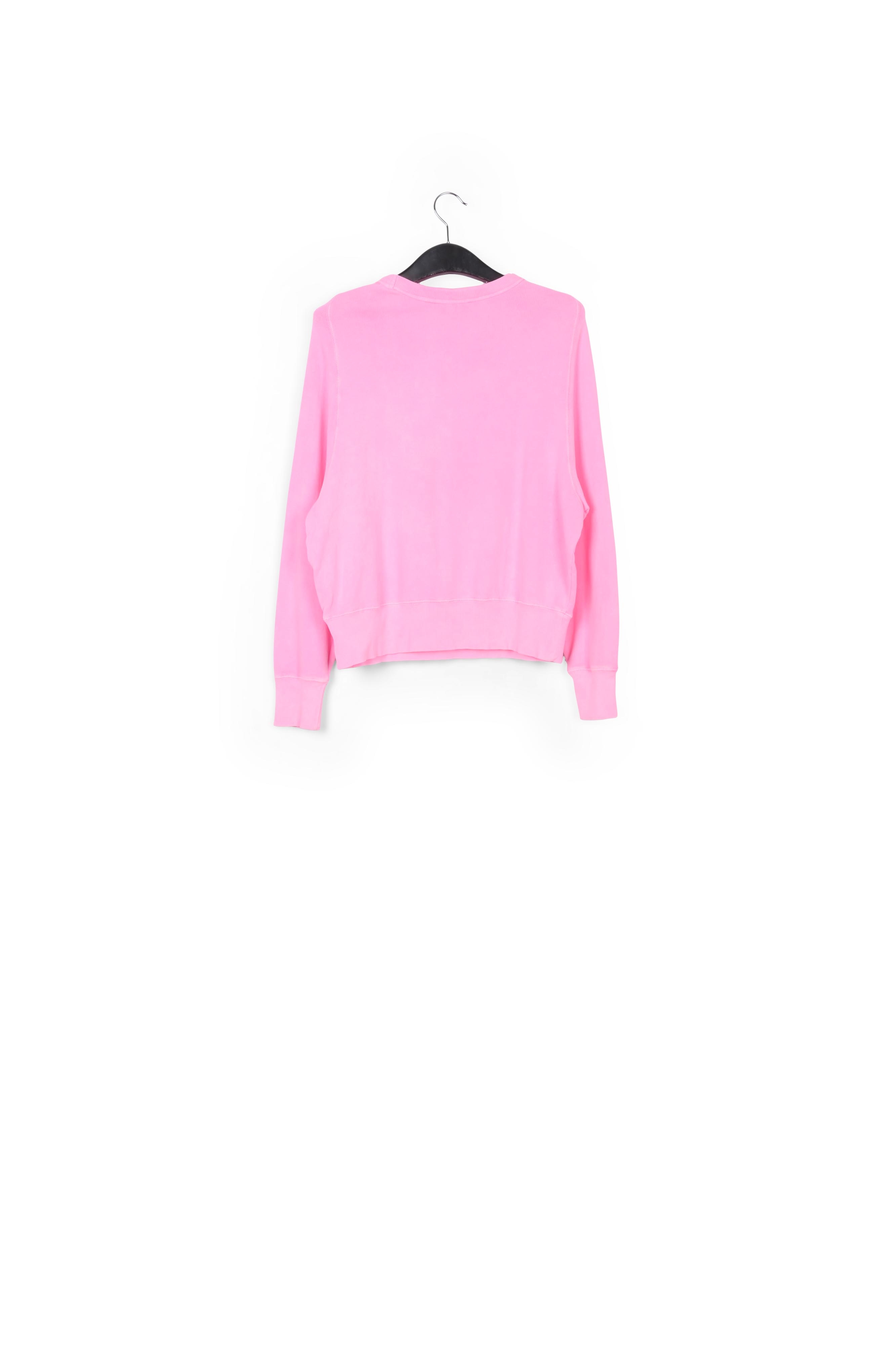 Neonroze katoenjersey sweater met logo RE—SSENTIEL tweedehands photo 2