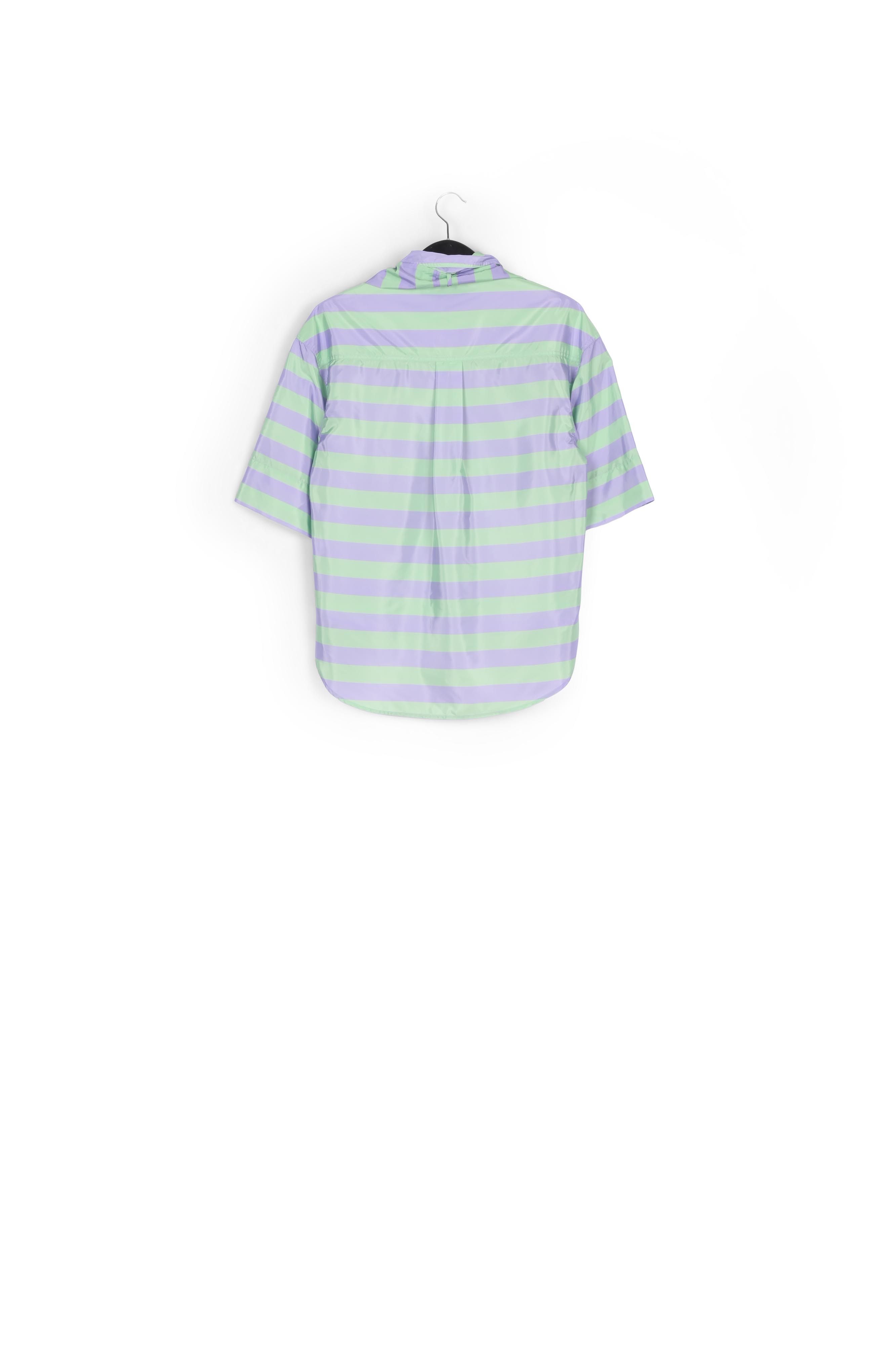 Chemise à rayures lilas et vert menthe avec noeud RE—SSENTIEL seconde main photo 2