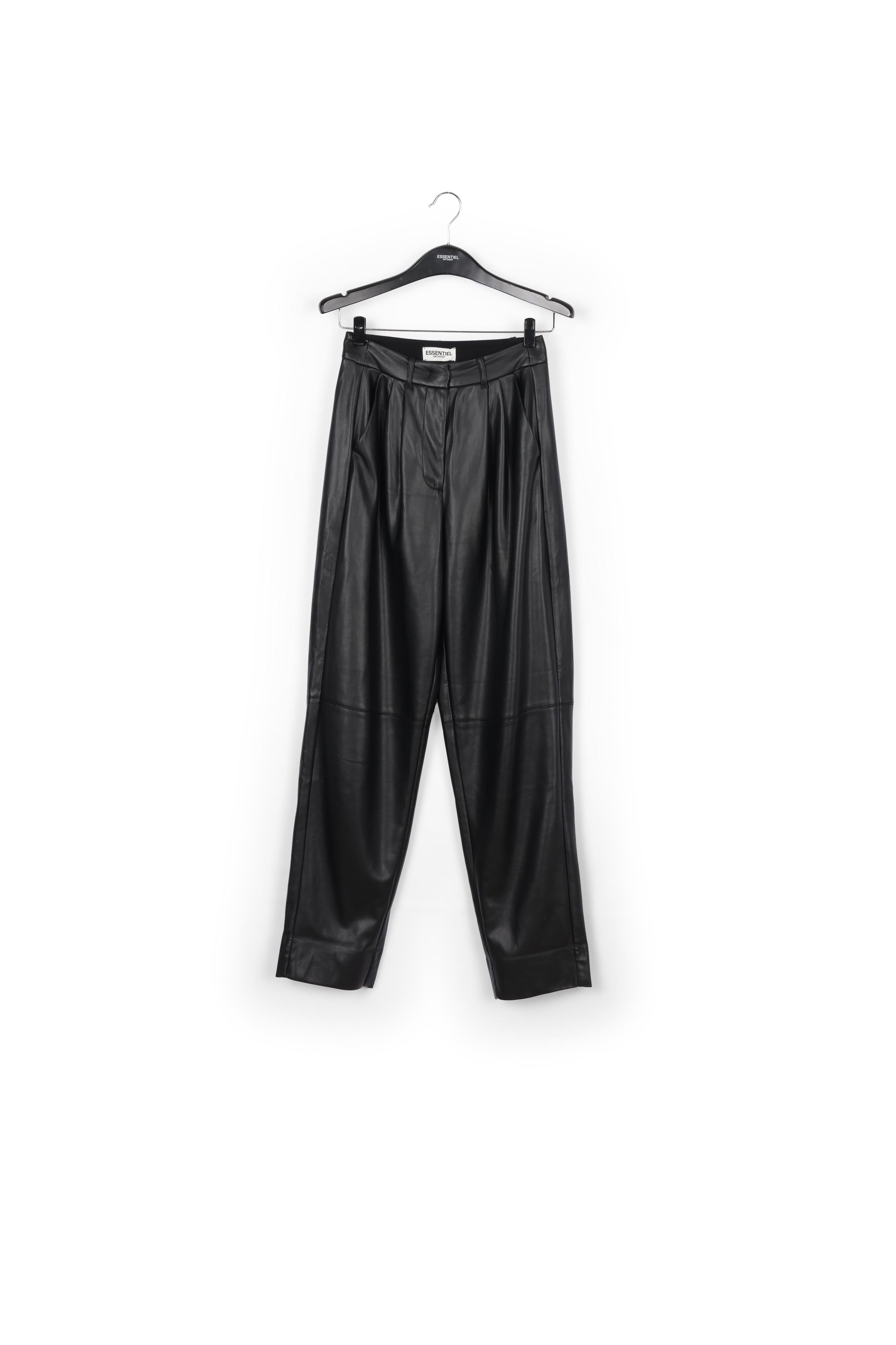 Zwarte baggy broek van faux leer RE—SSENTIEL tweedehands photo 2