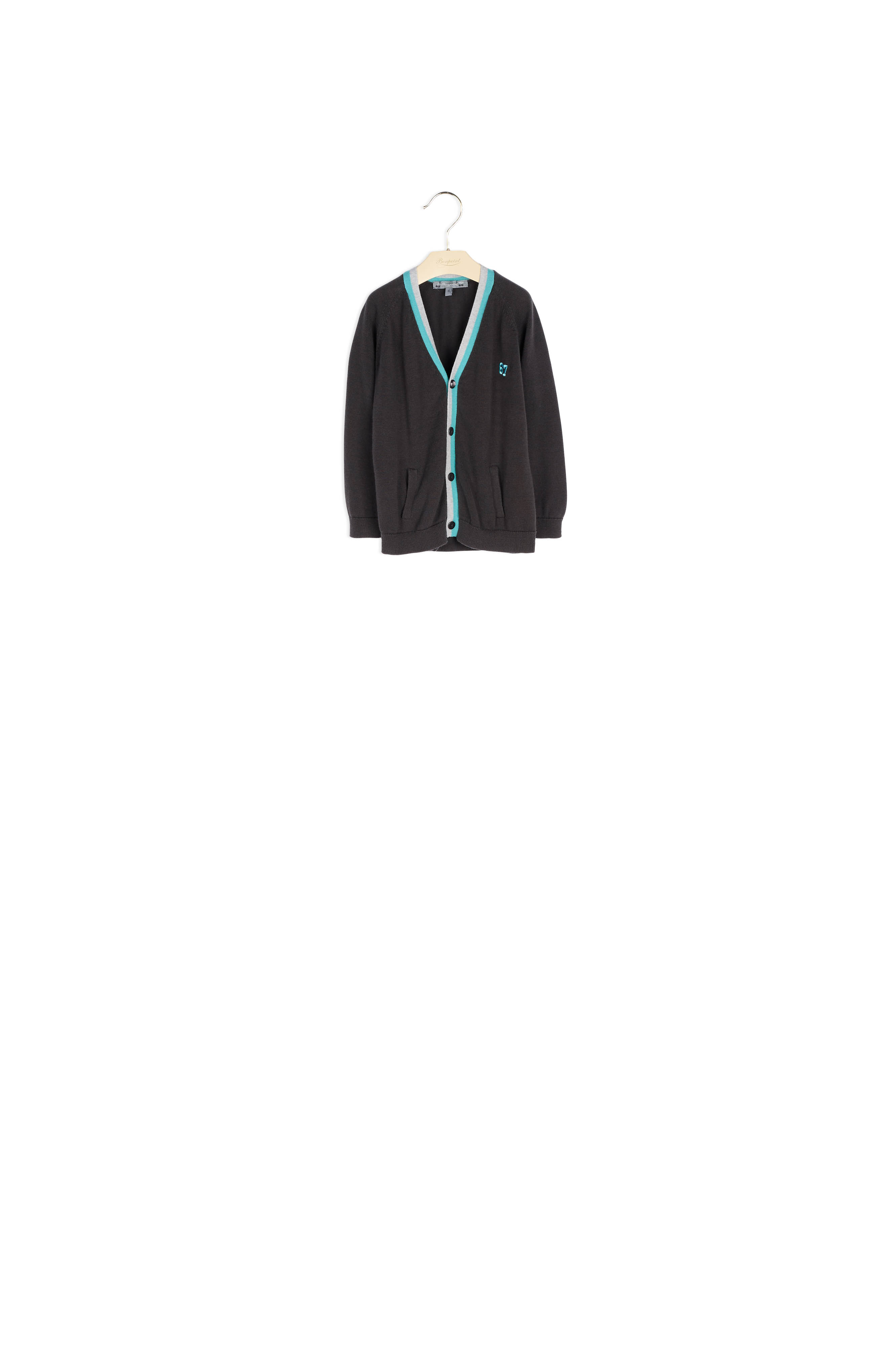 Cardigan tricolore Bonpoint Vintage seconde main photo 1