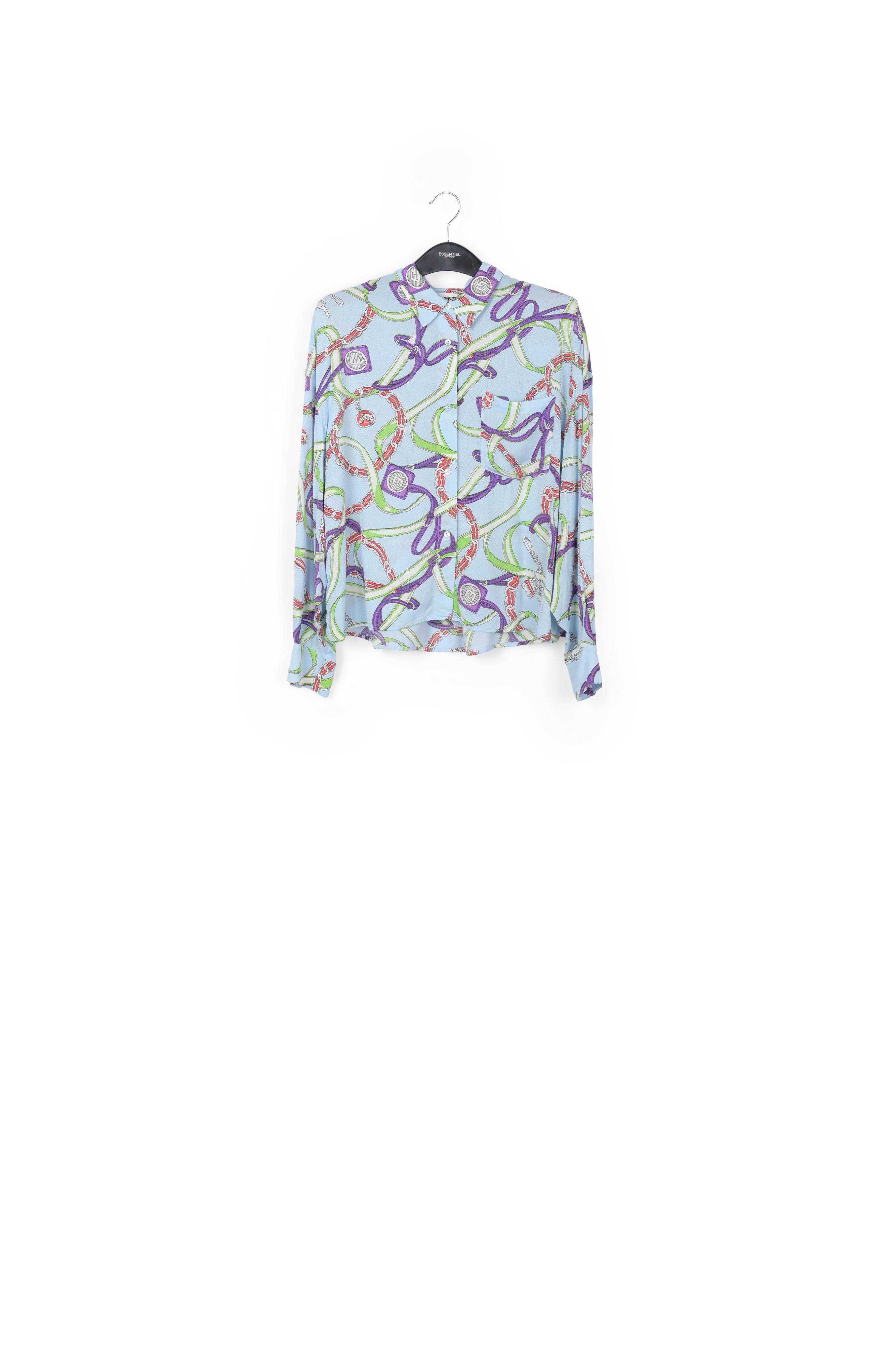 Chemise bleu clair à imprimé RE—SSENTIEL seconde main photo 1