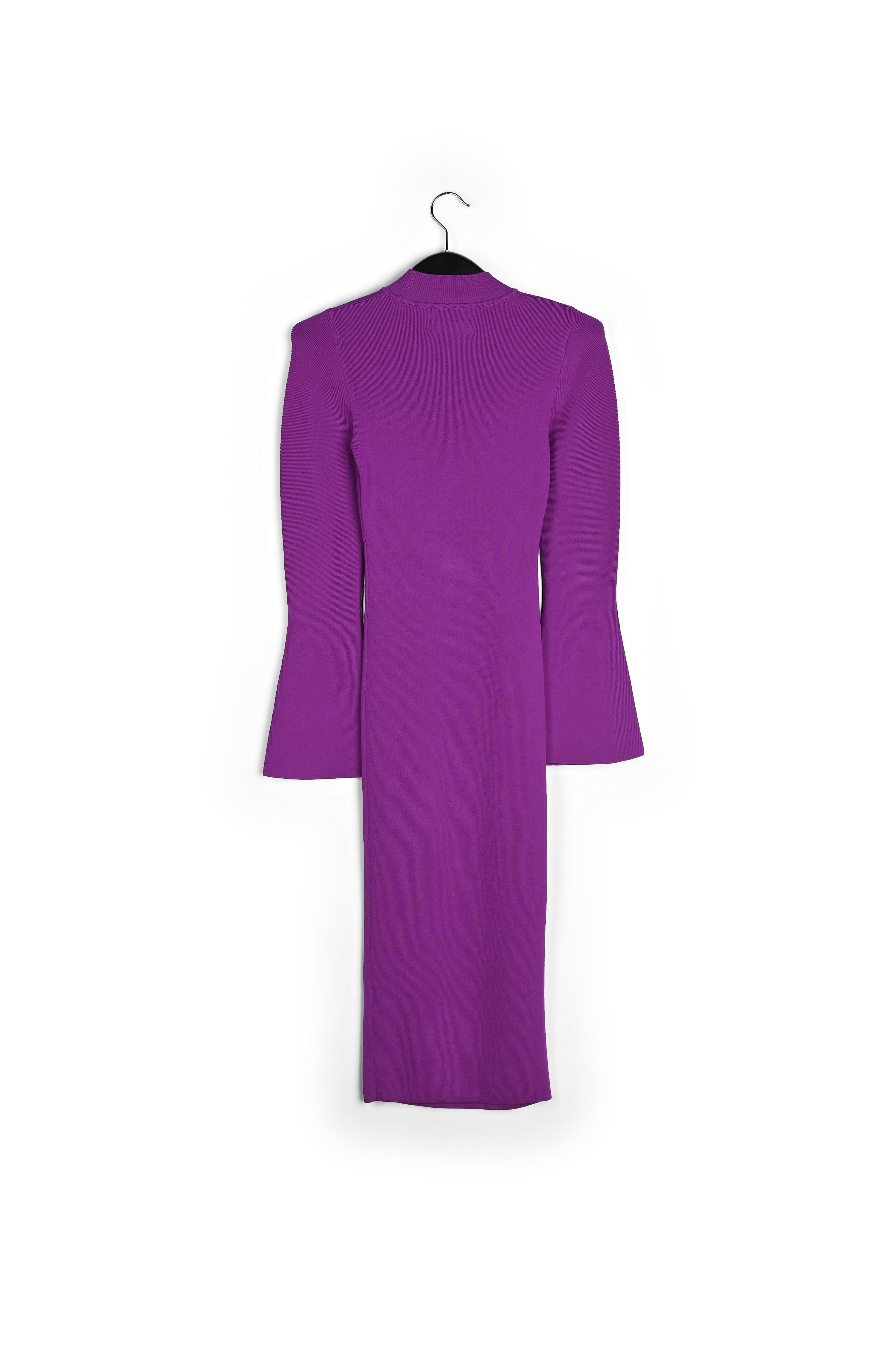 Robe midi en maille pourpre avec manches en trompette RE—SSENTIEL seconde main photo 2