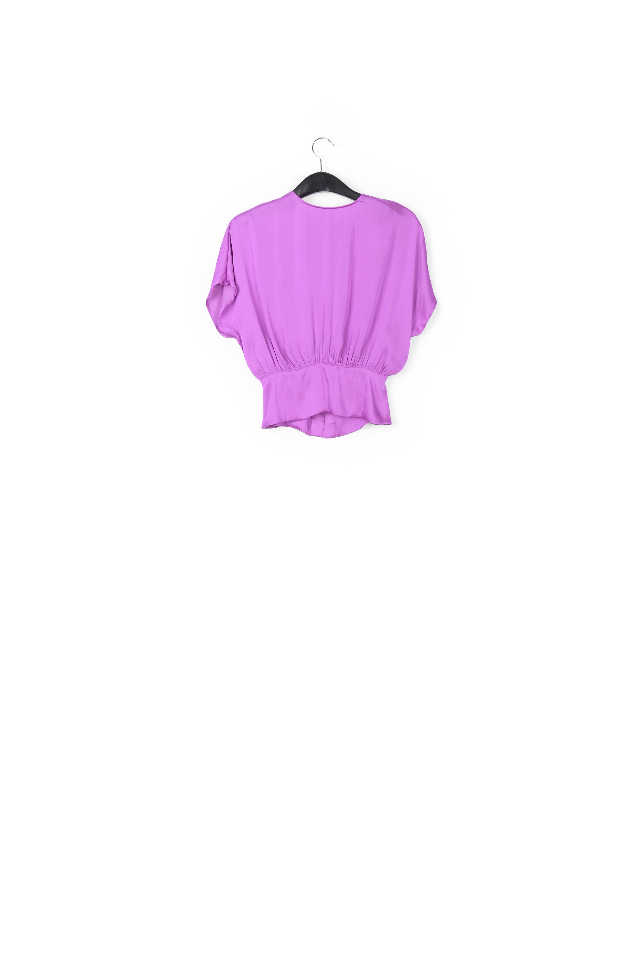 Paarse top met korte mouwen en strasknopen RE—SSENTIEL tweedehands photo 2