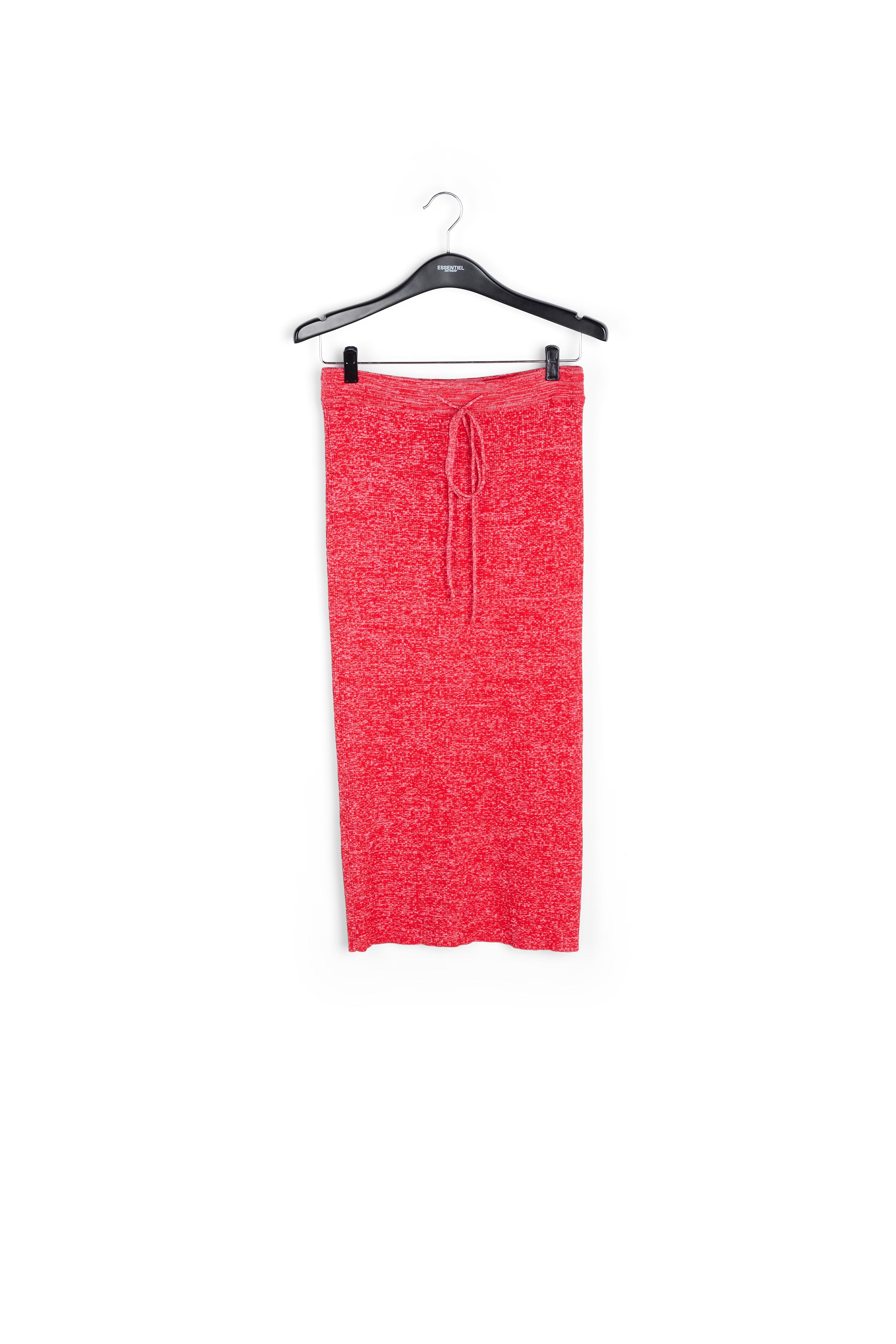 Rode en roze gemêleerde ribgebreide midirok RE—SSENTIEL tweedehands photo 1