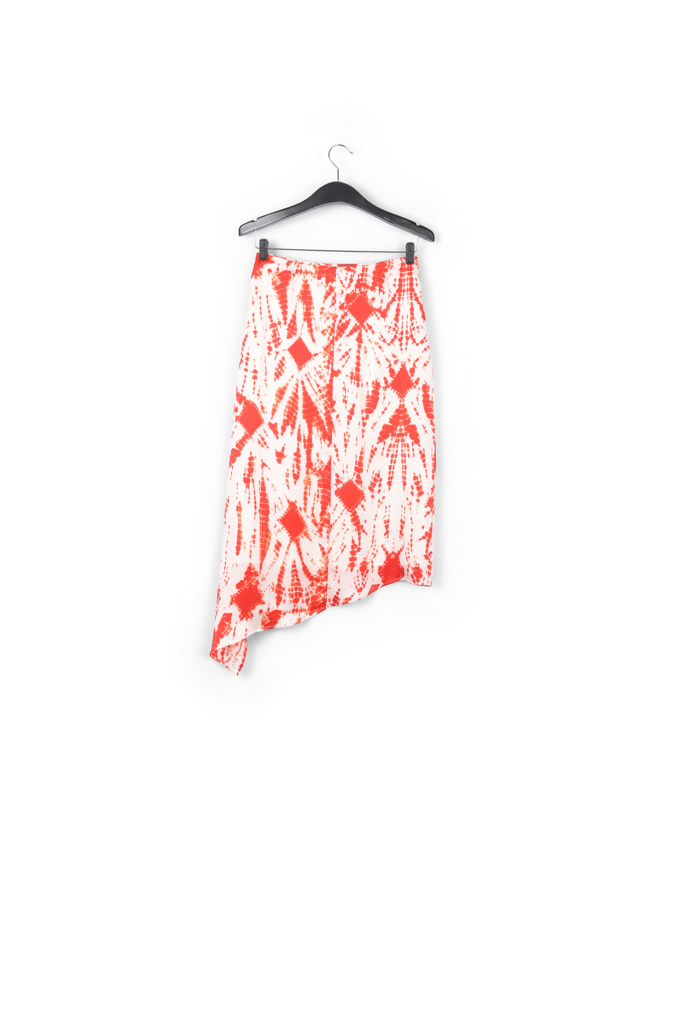 Off-white and red tie-dyed silk midi skirt RE—SSENTIEL second-hand photo 2
