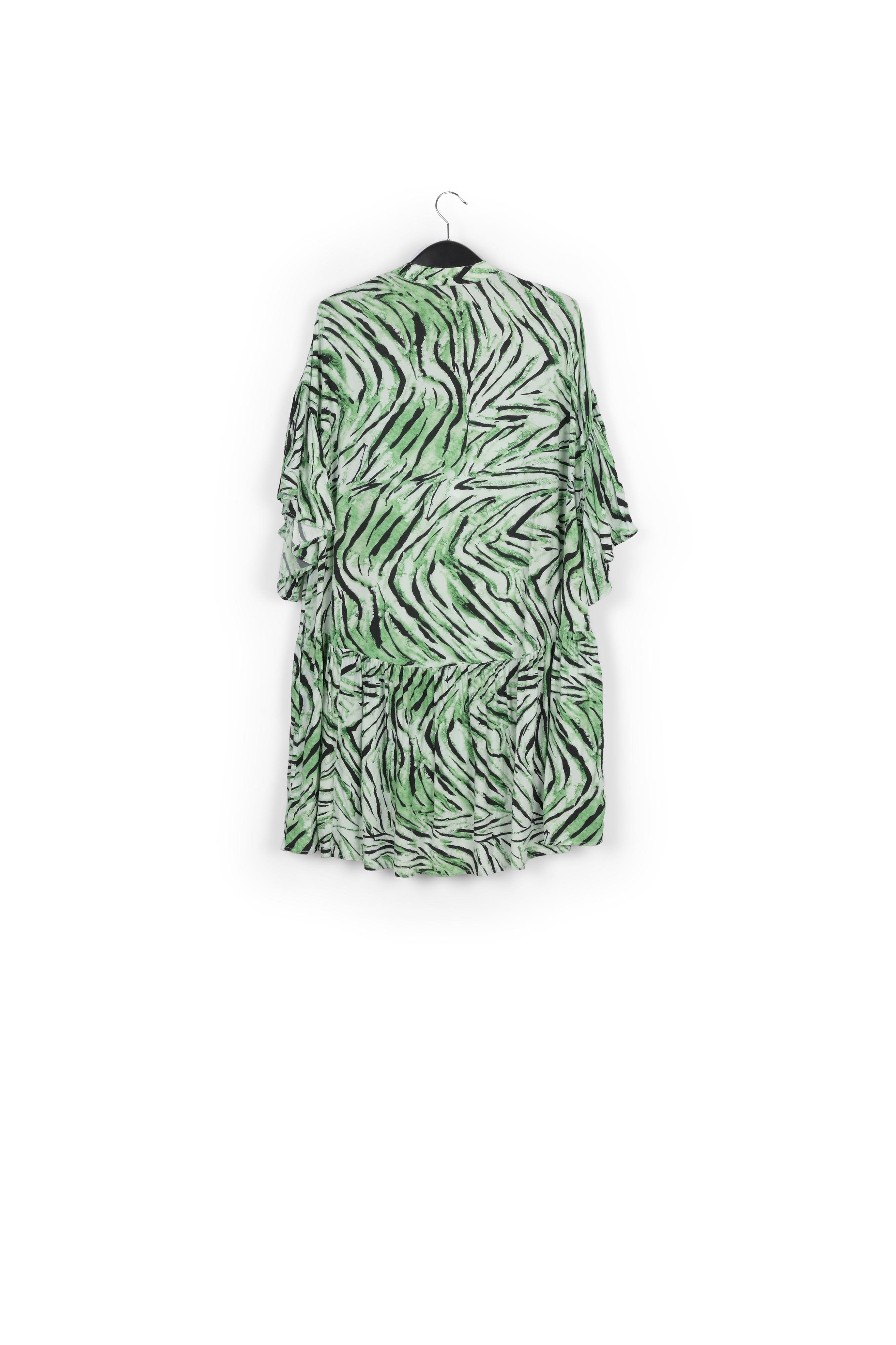 Mini robe vert menthe à imprimé tigre RE—SSENTIEL seconde main photo 2