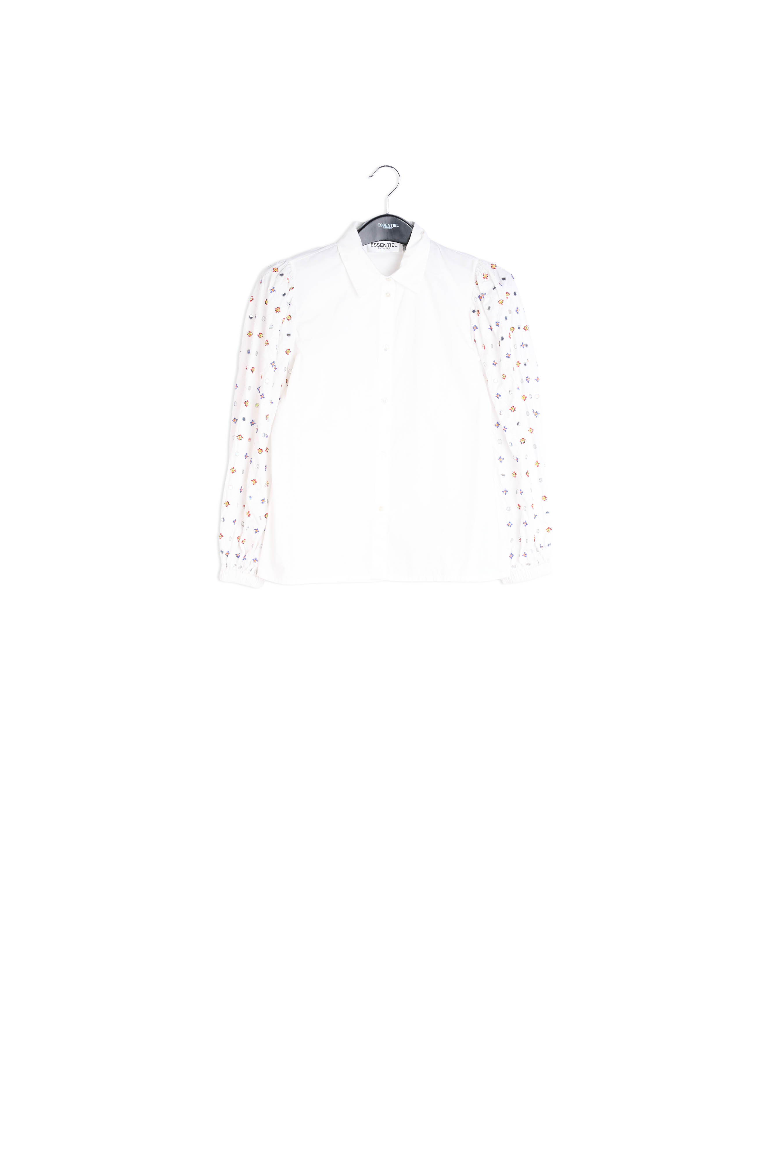 Chemise blanche aux manches rebrodées RE—SSENTIEL seconde main photo 1