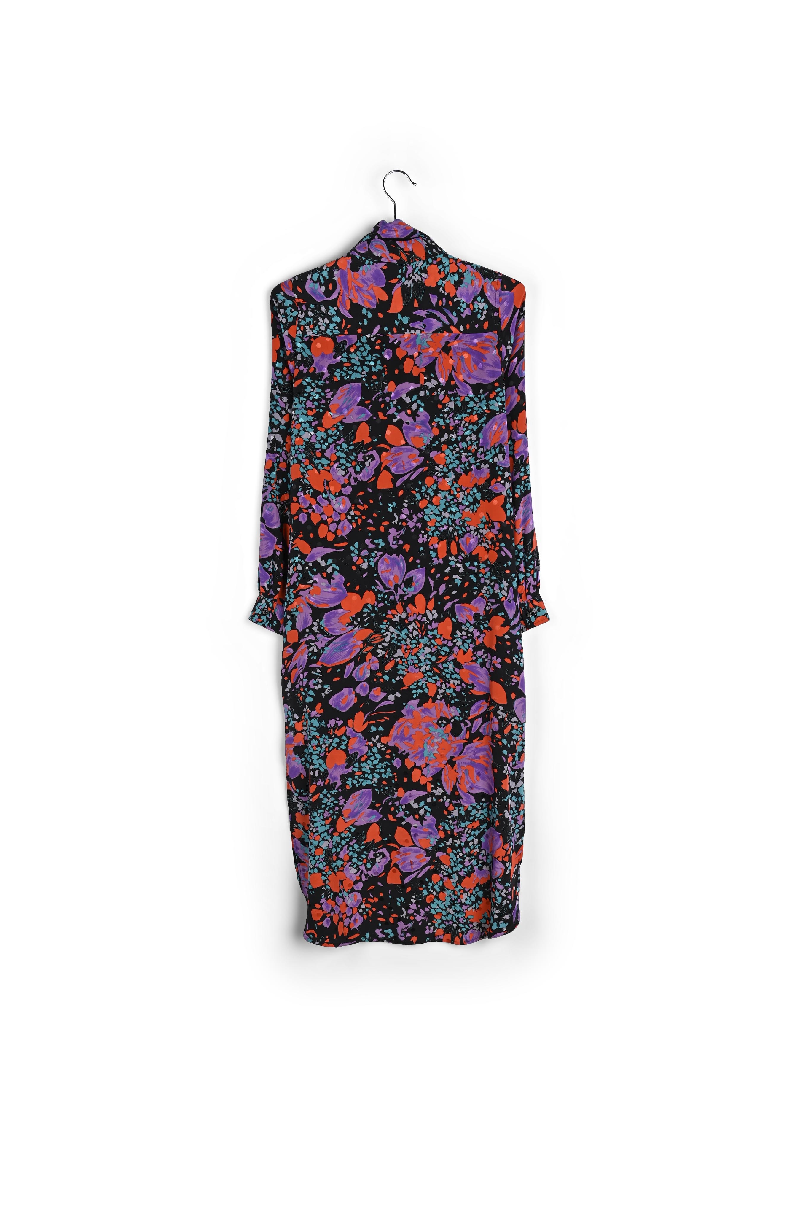 Robe chemise noire en jacquard de soie RE—SSENTIEL seconde main photo 2