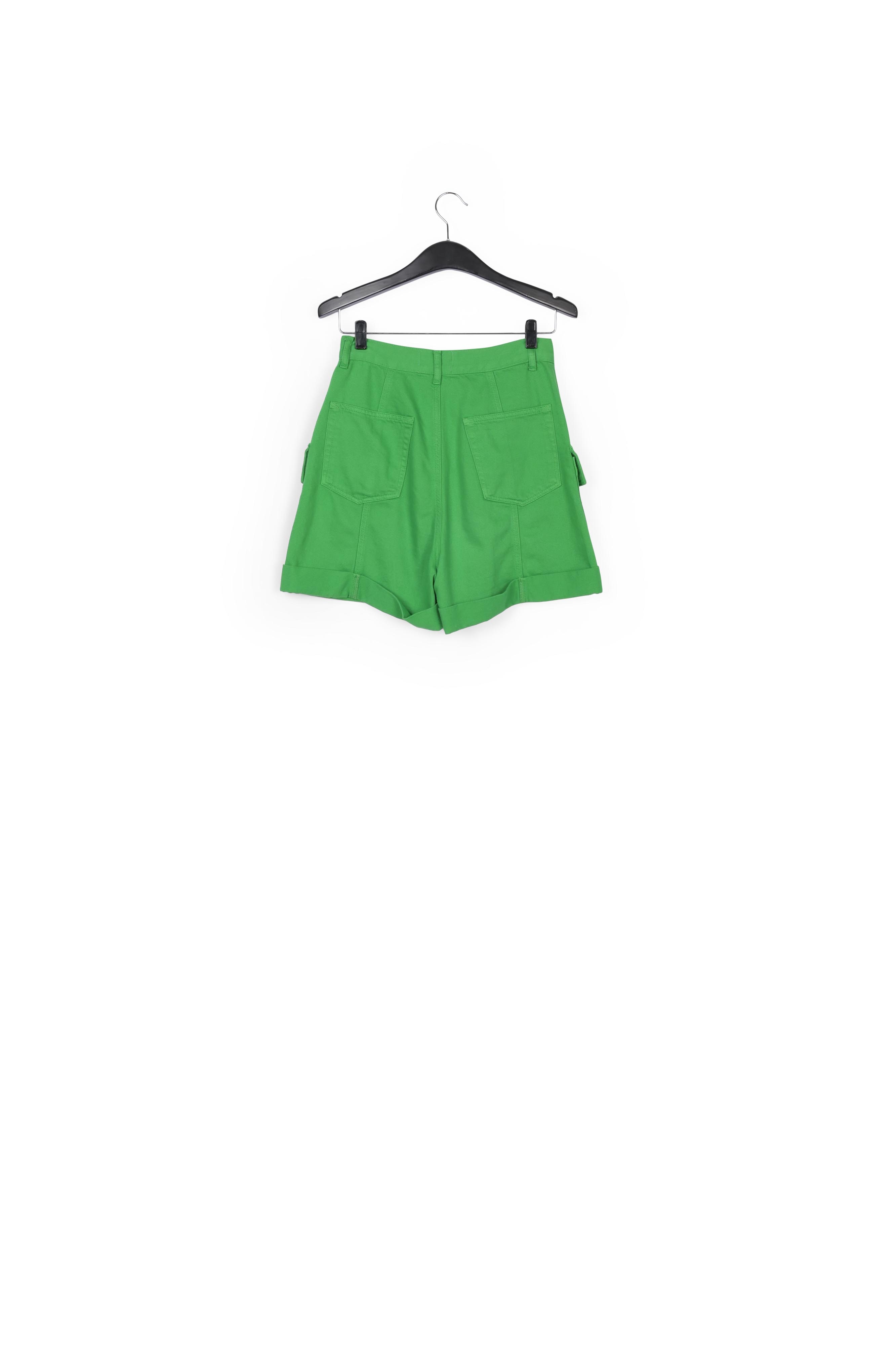 Short treillis en denim vert RE—SSENTIEL seconde main photo 2