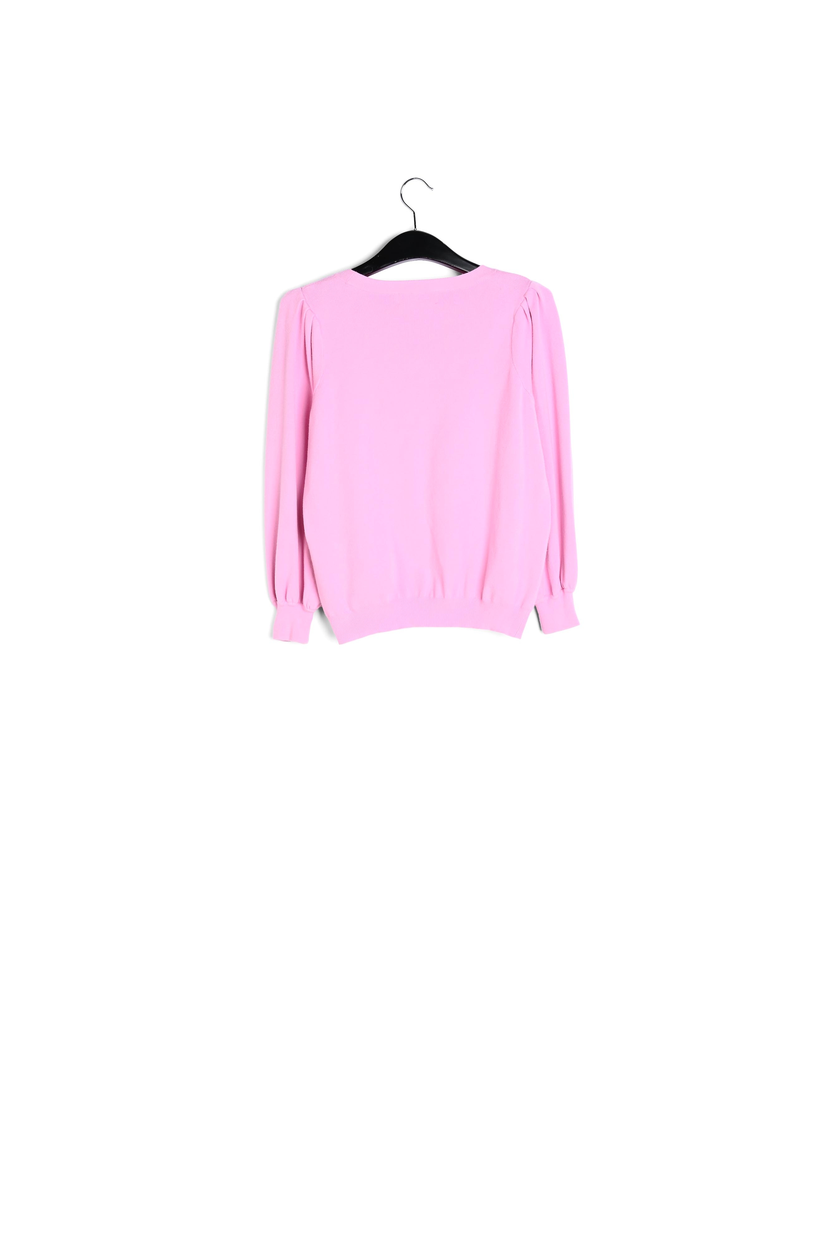 Pull rose clair aux détails plissés RE—SSENTIEL seconde main photo 2
