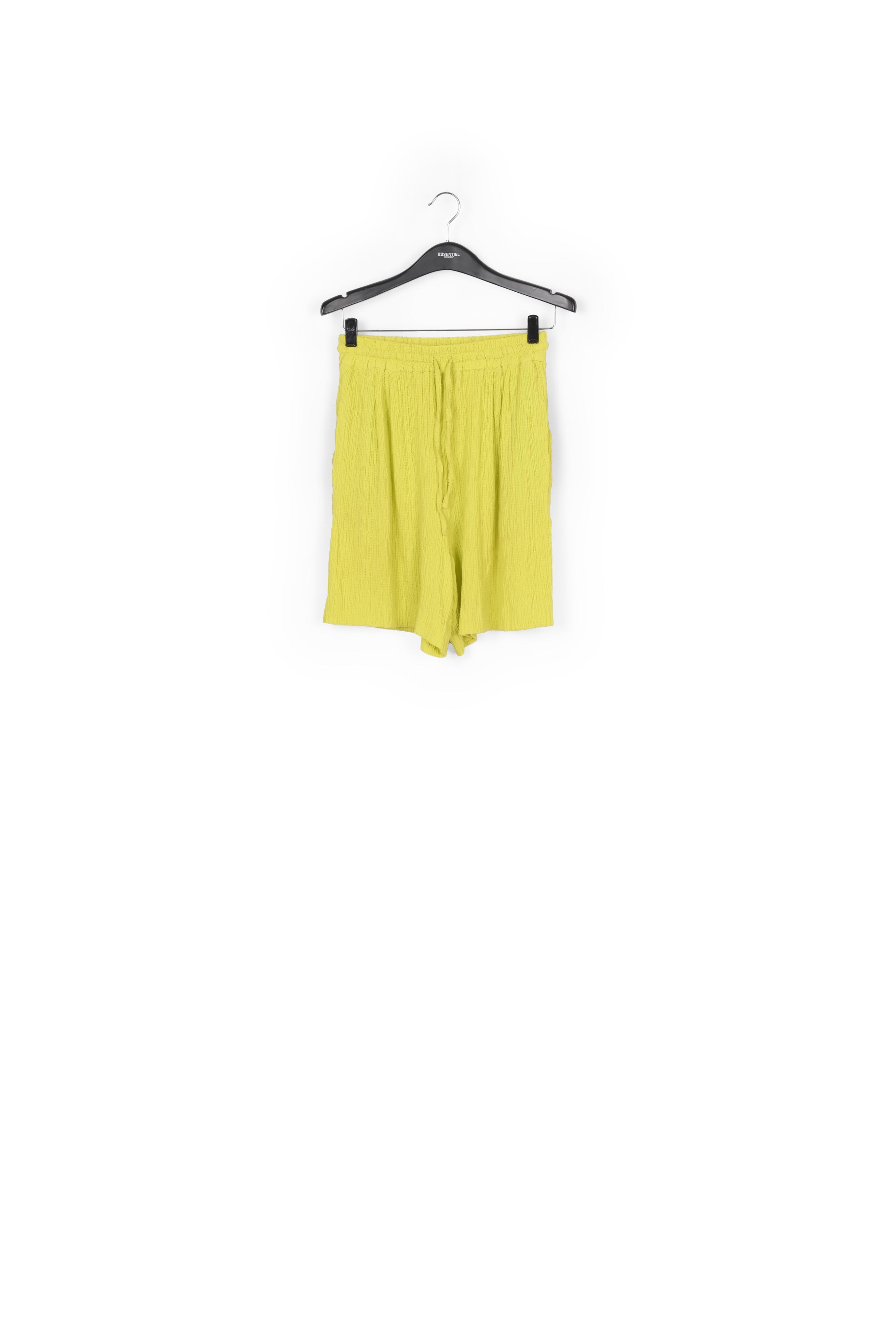 Short en cloqué vert citron RE—SSENTIEL seconde main photo 1