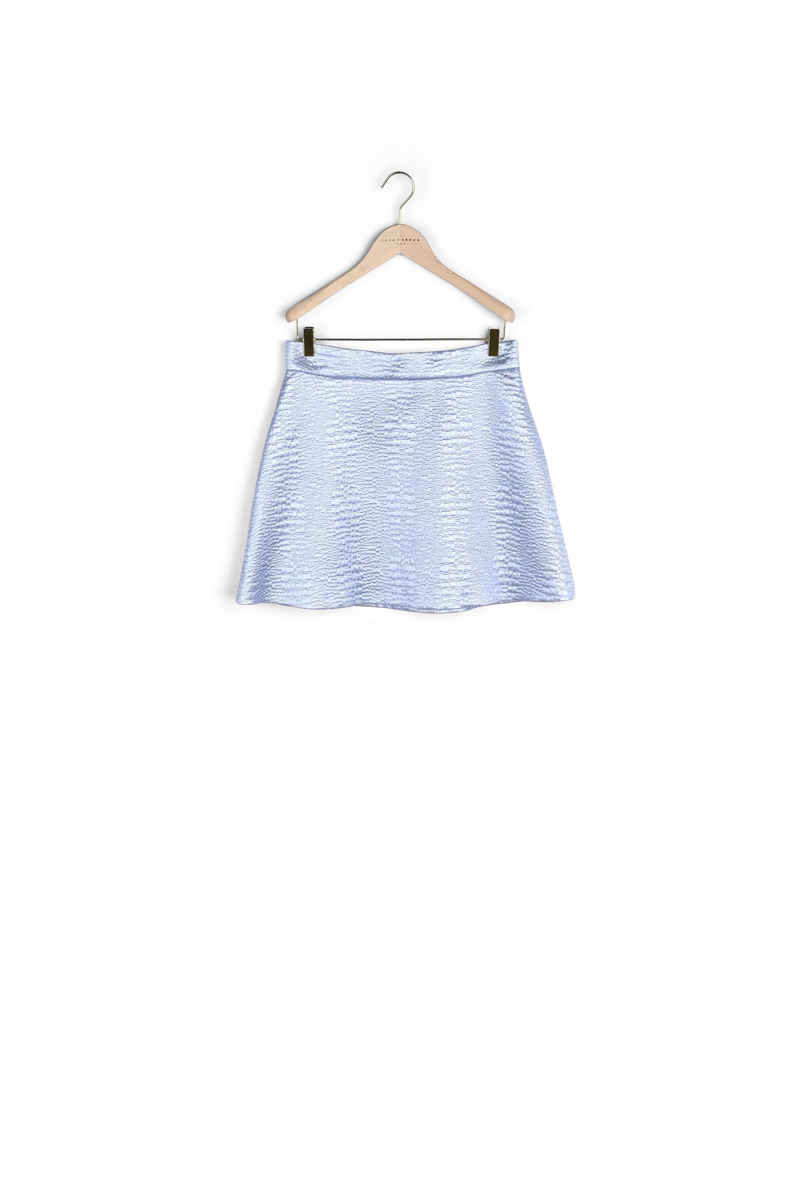 Jupe Jaina bleu clair en jacquard lurex Tara Jarmon seconde main photo 1